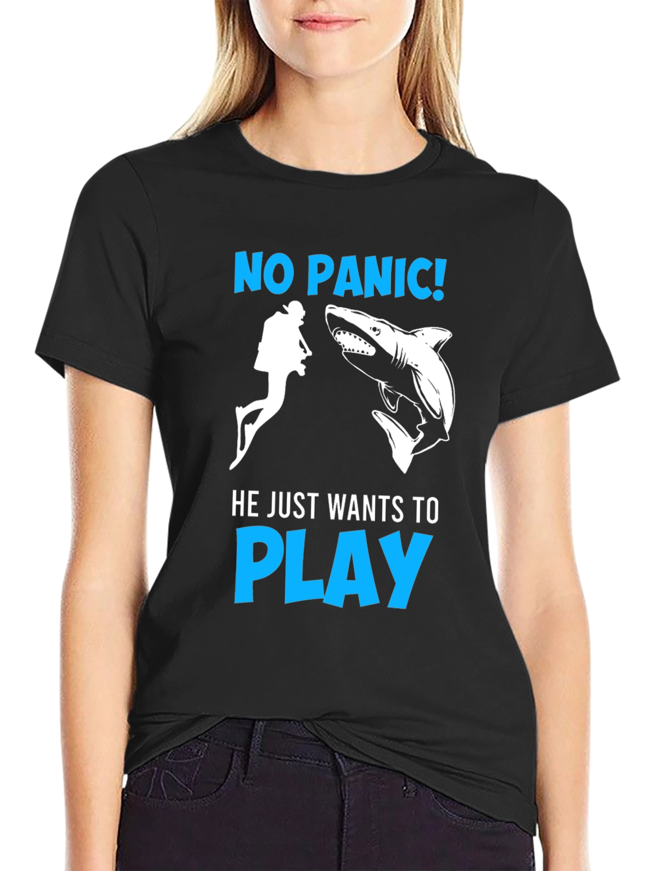 No Panic Shark Play T-Shirt