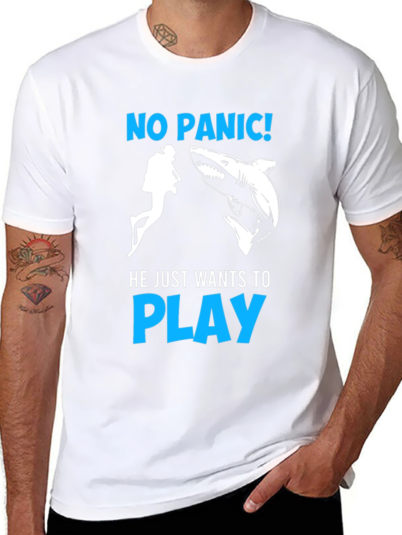 No Panic Shark Play T-Shirt
