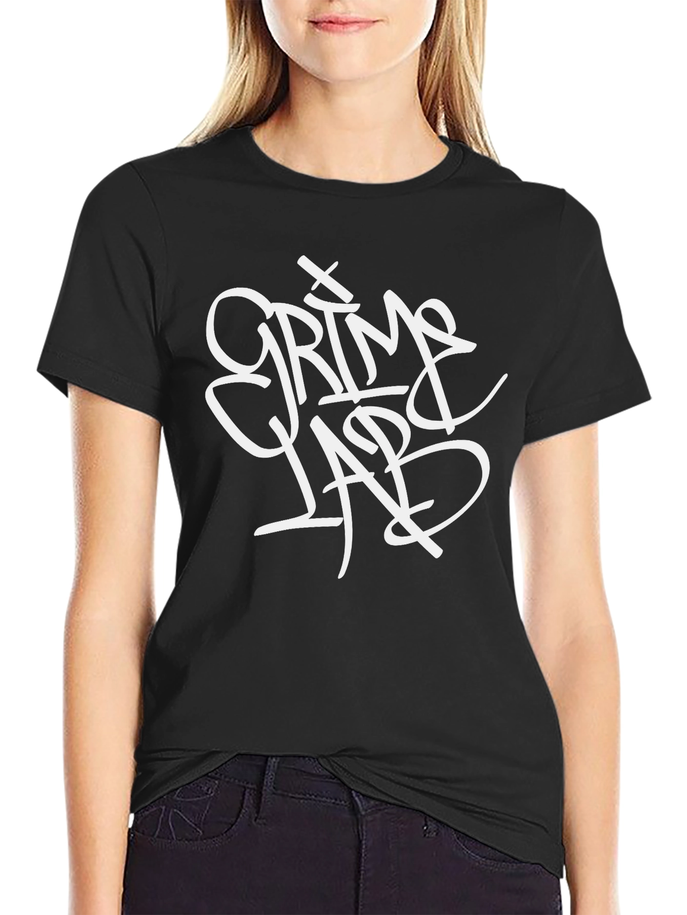 Grim Lab Black T-Shirt - Graffiti Style Design