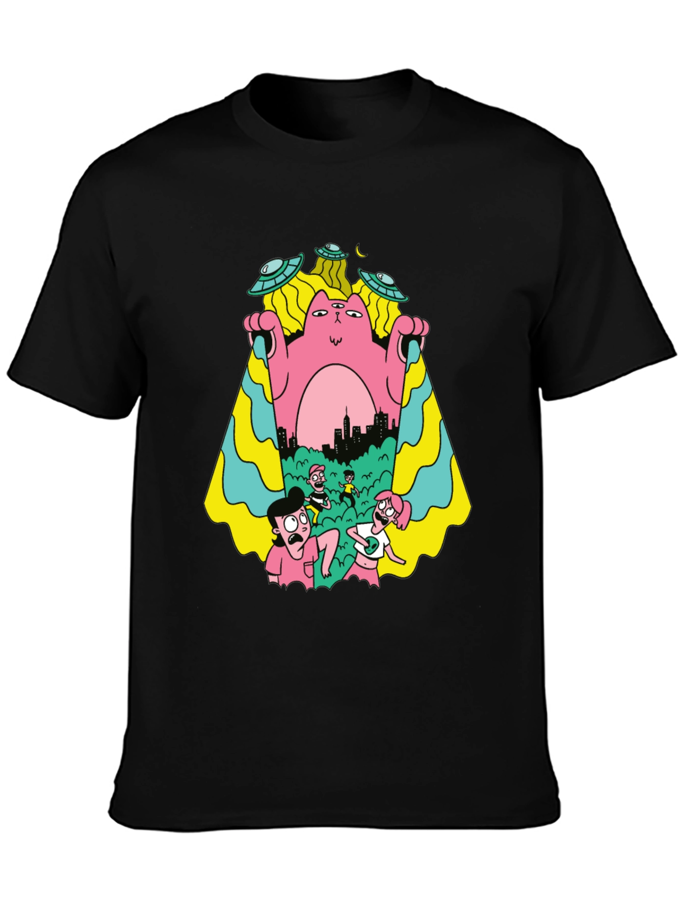 Cartoon Creature Invasion T-Shirt