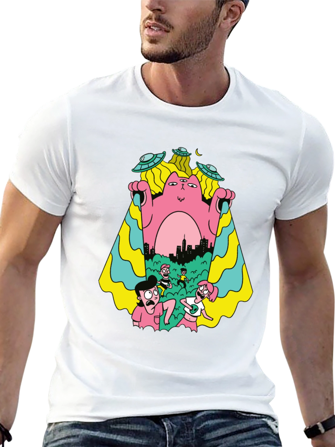 Cartoon Creature Invasion T-Shirt