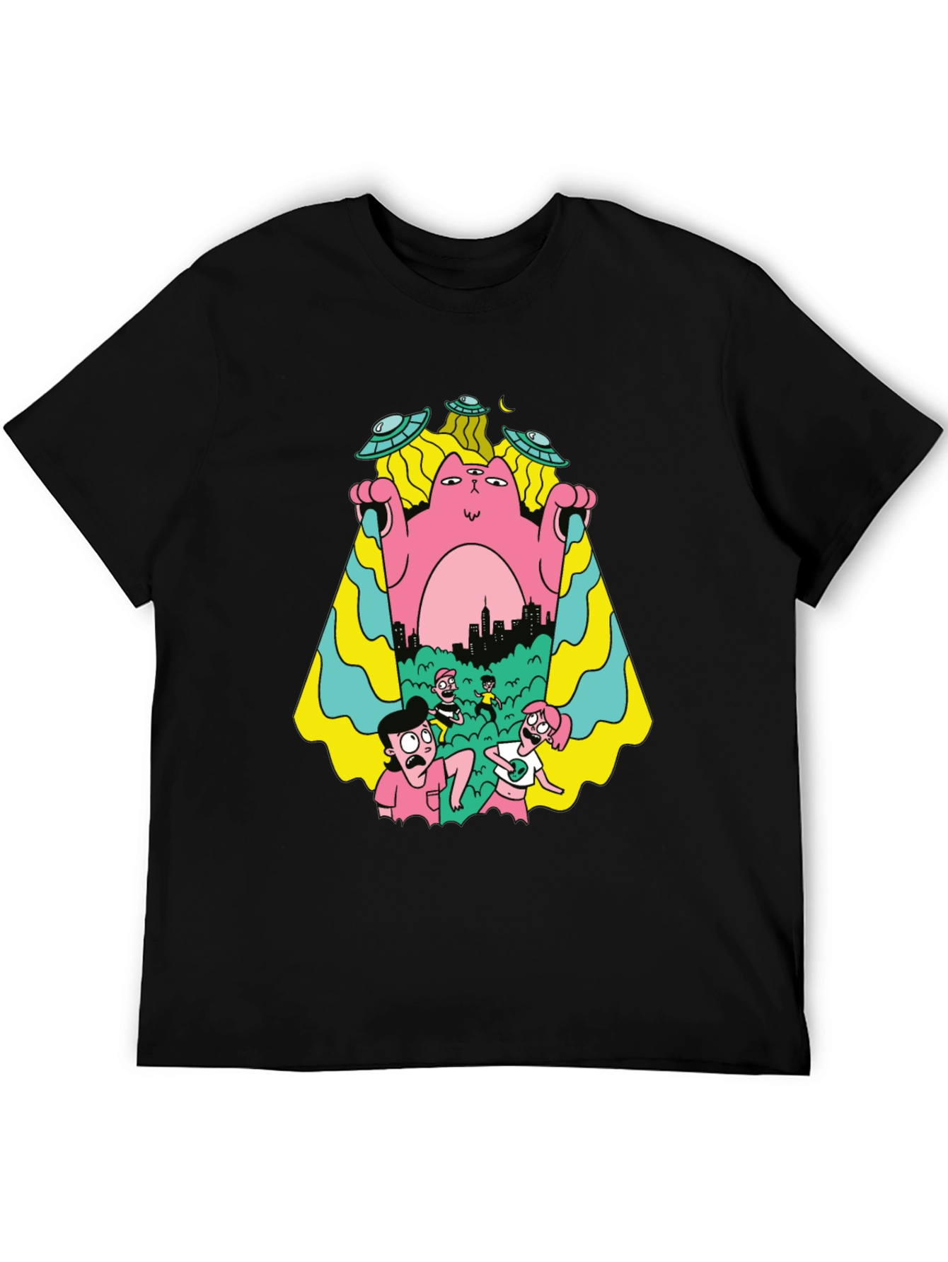 Cartoon Creature Invasion T-Shirt