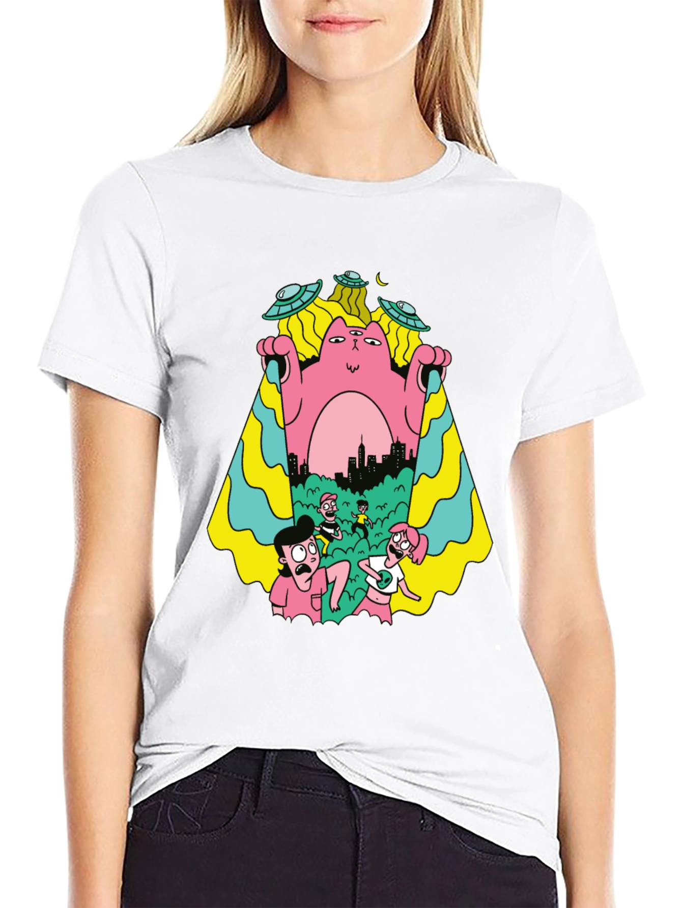 Cartoon Creature Invasion T-Shirt