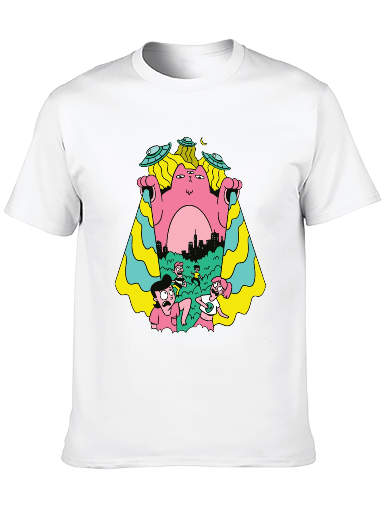 Cartoon Creature Invasion T-Shirt