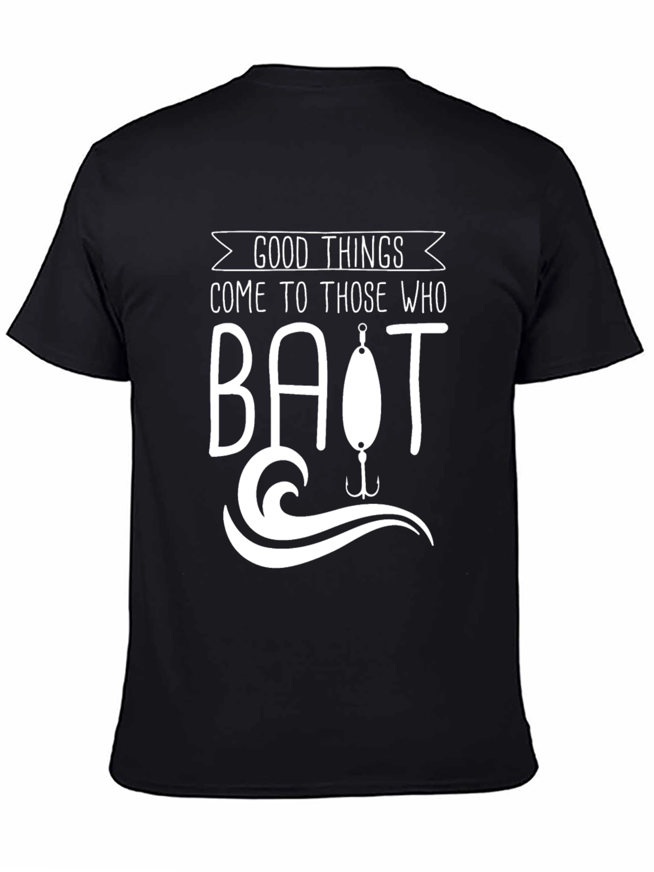 Good Things Bait Fishing Black Graphic T-Shirt
