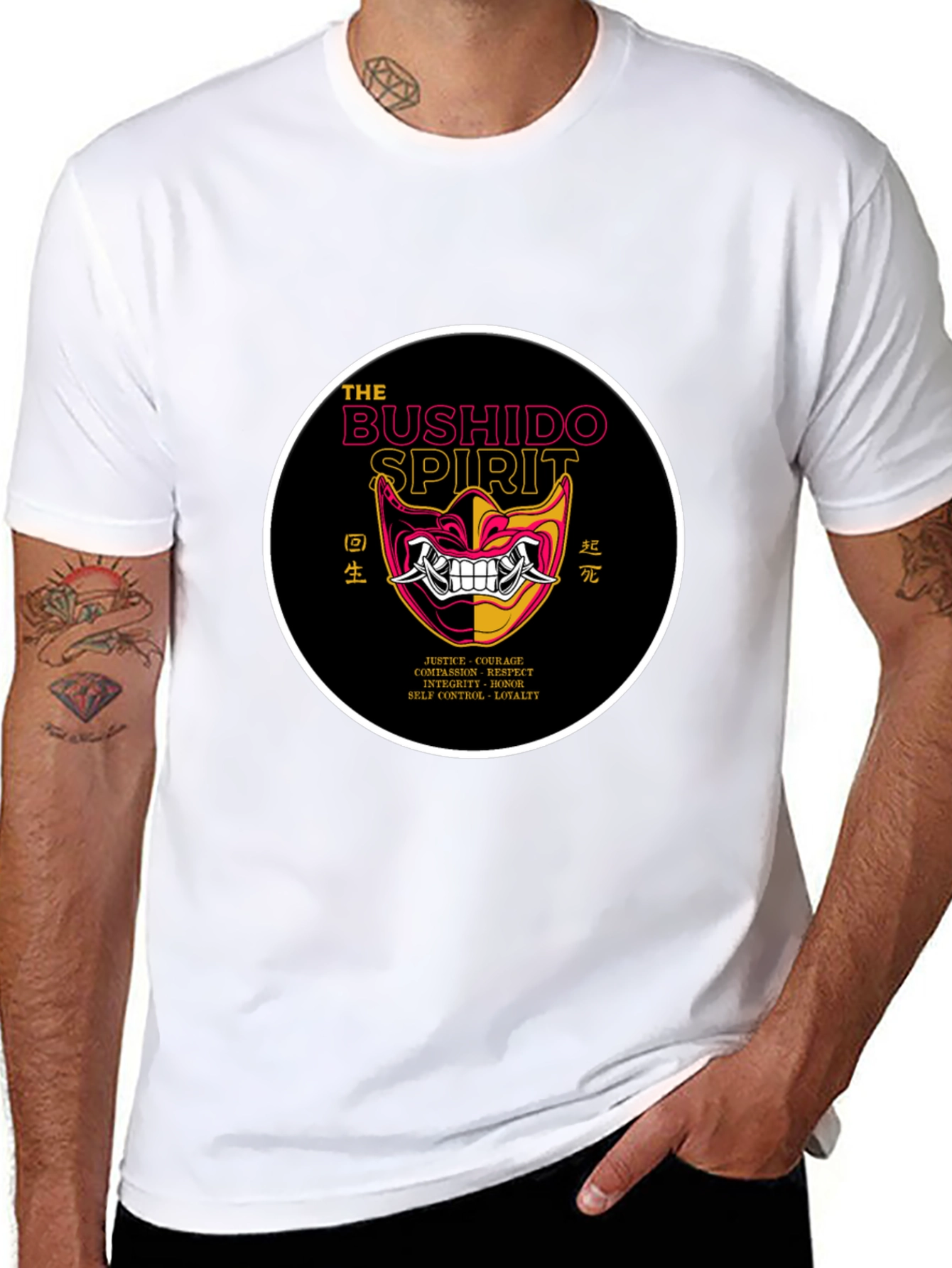 Bushido Spirit Graphic Tee - Mens Black T-Shirt