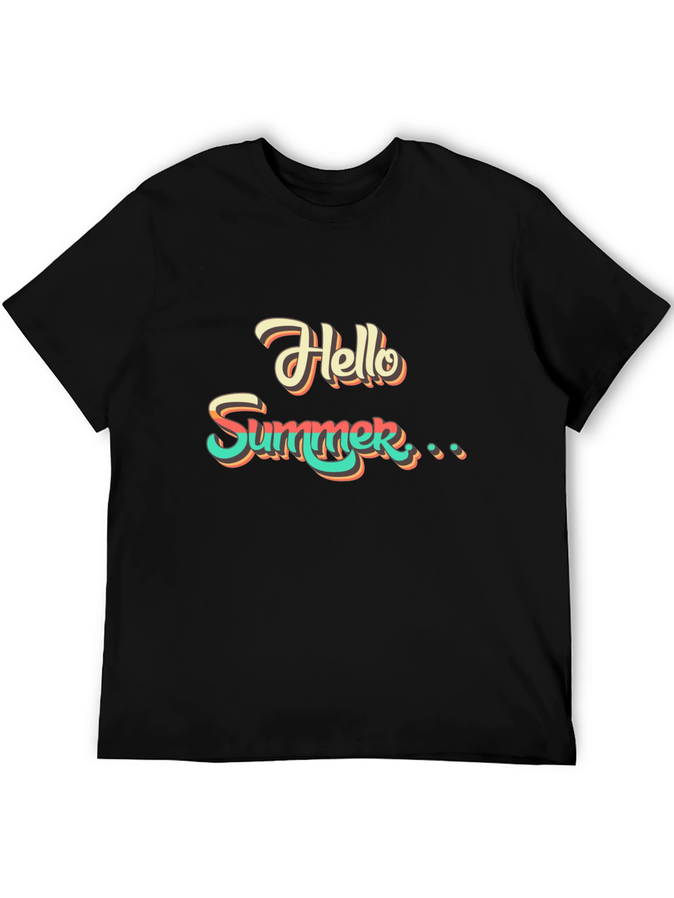 Hello Summer Graphic Tee - Black Casual T-Shirt