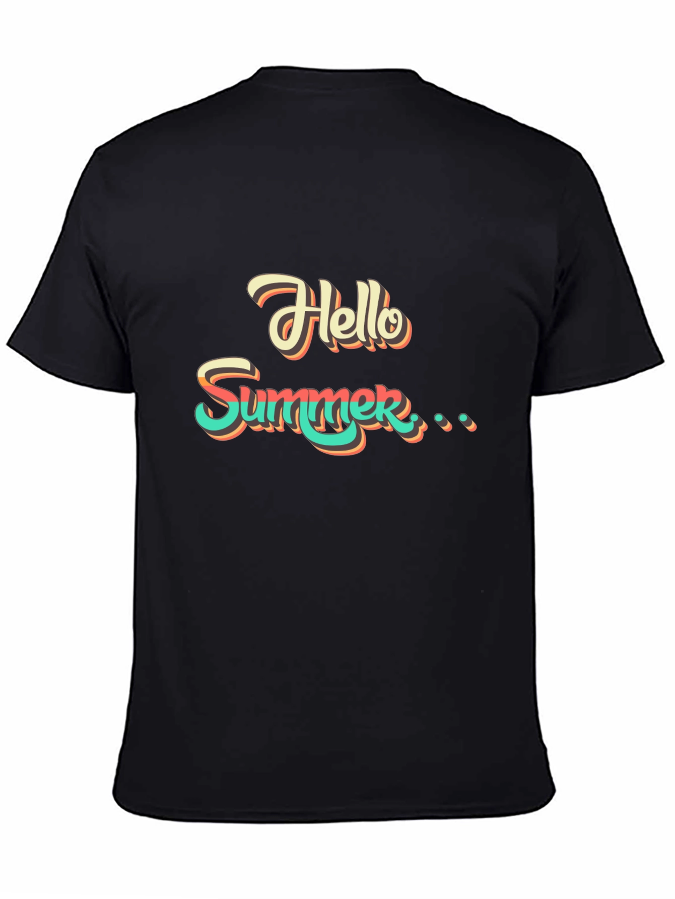 Hello Summer Graphic Tee - Black Casual T-Shirt