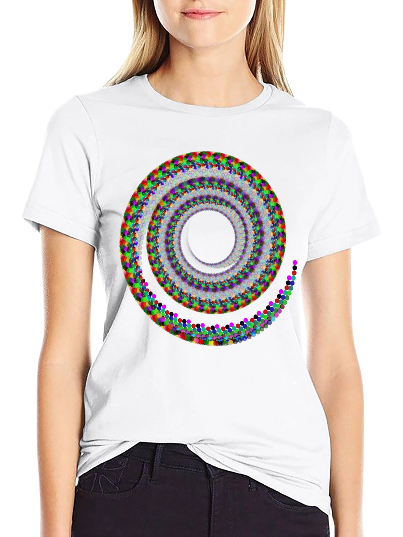 Abstract Spiral Graphic T-Shirt - Modern Art Design