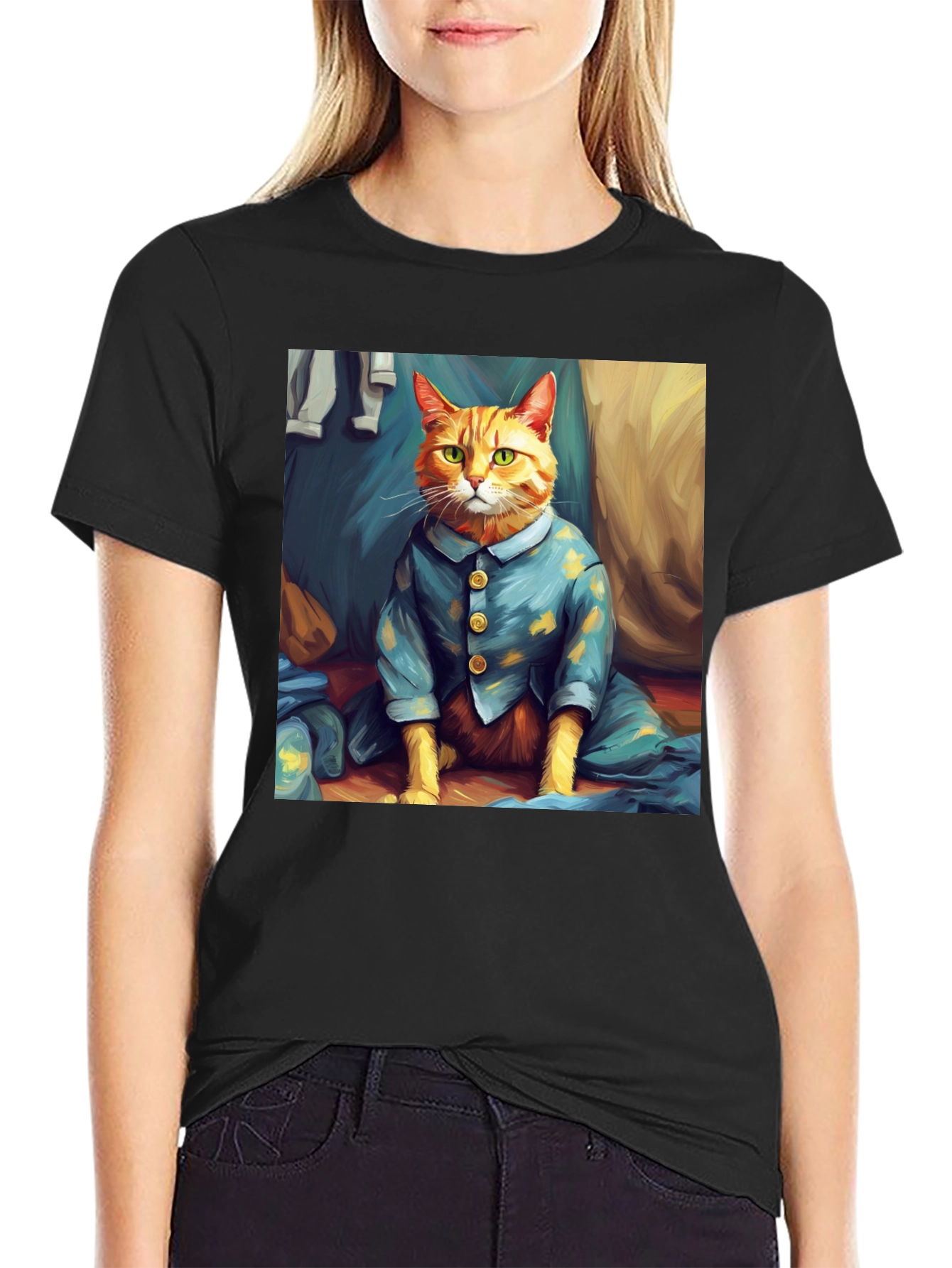 Cat in Pajamas Graphic T-Shirt