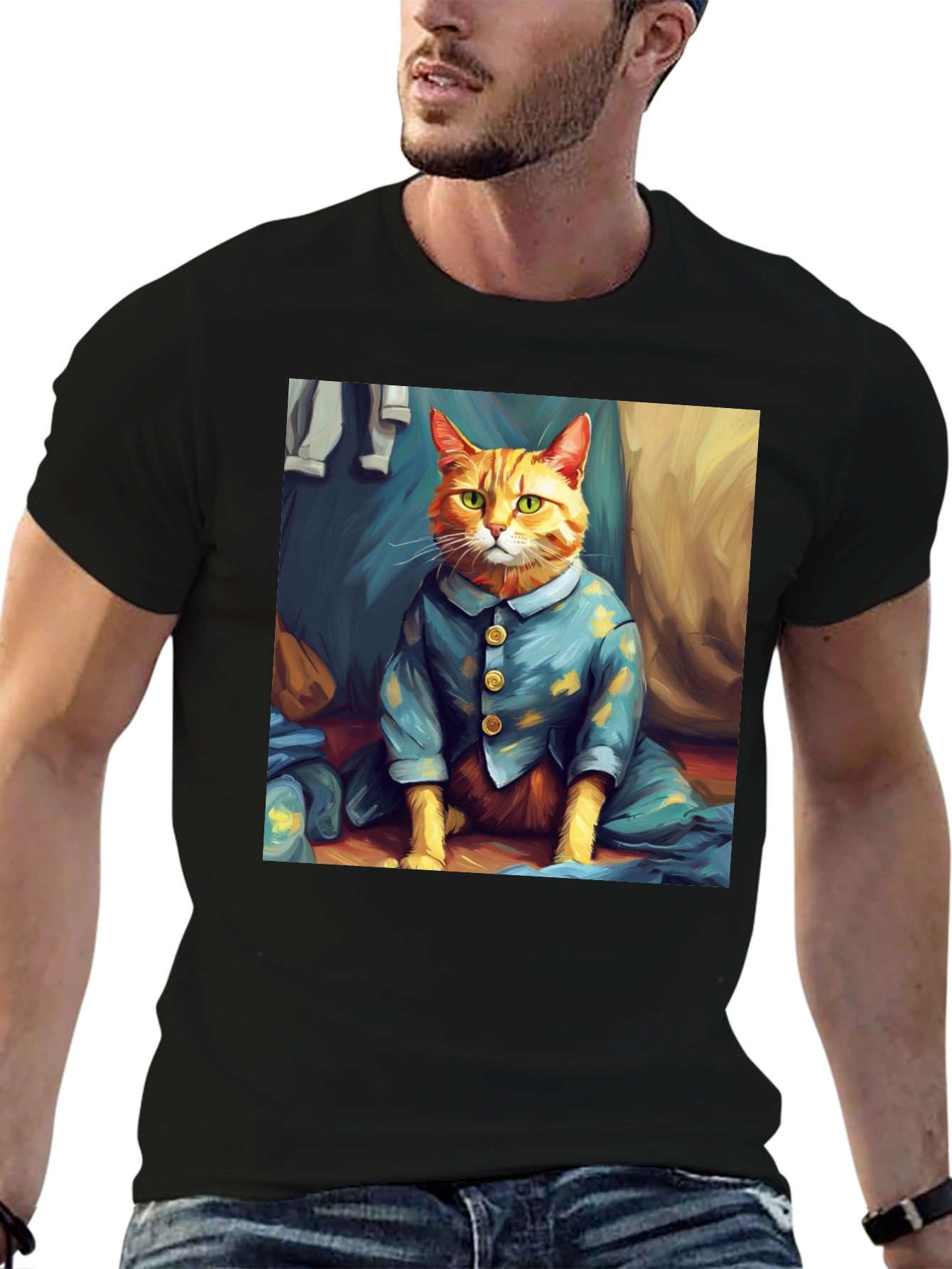 Cat in Pajamas Graphic T-Shirt