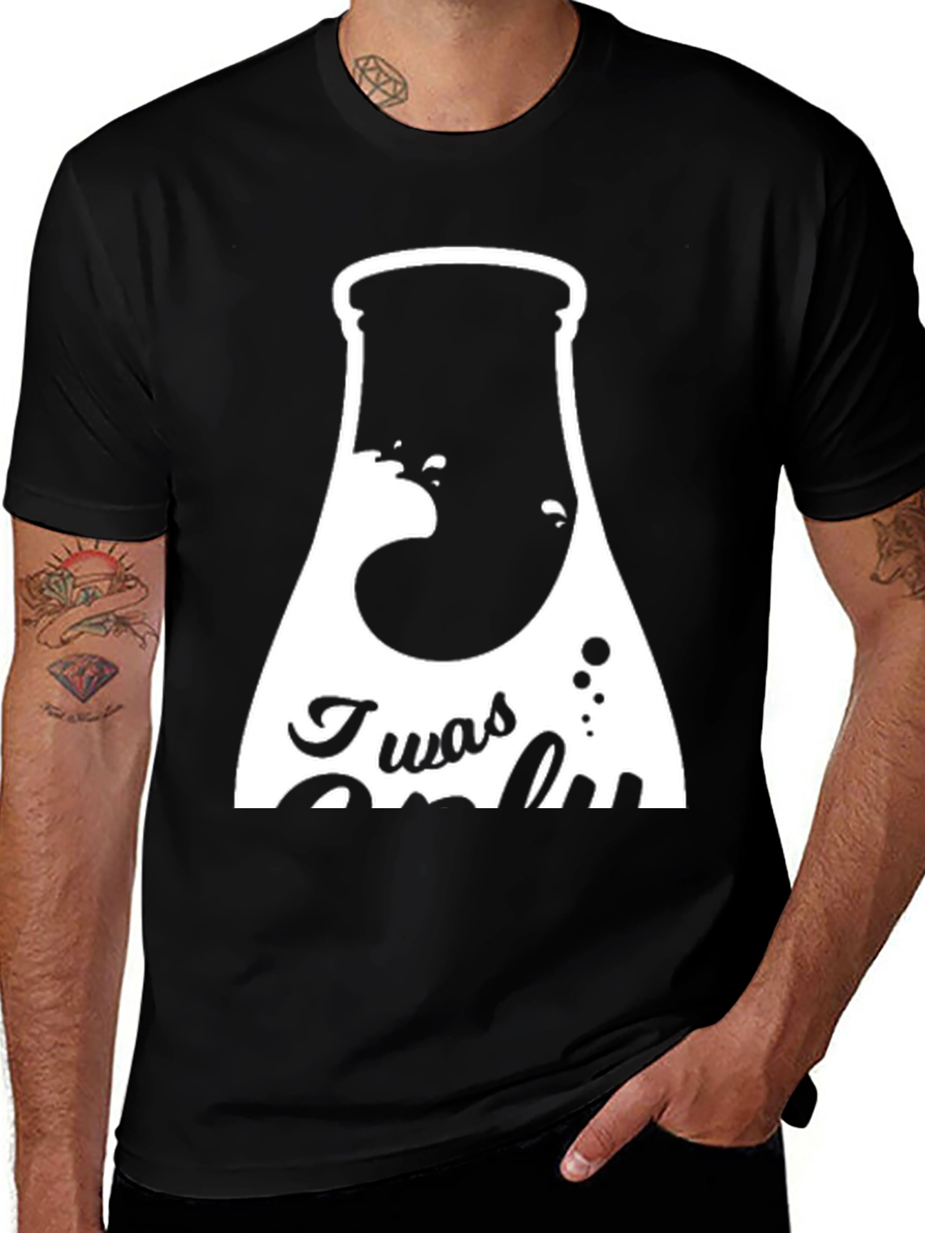 Twas Only T-Shirt - Black Graphic Tee