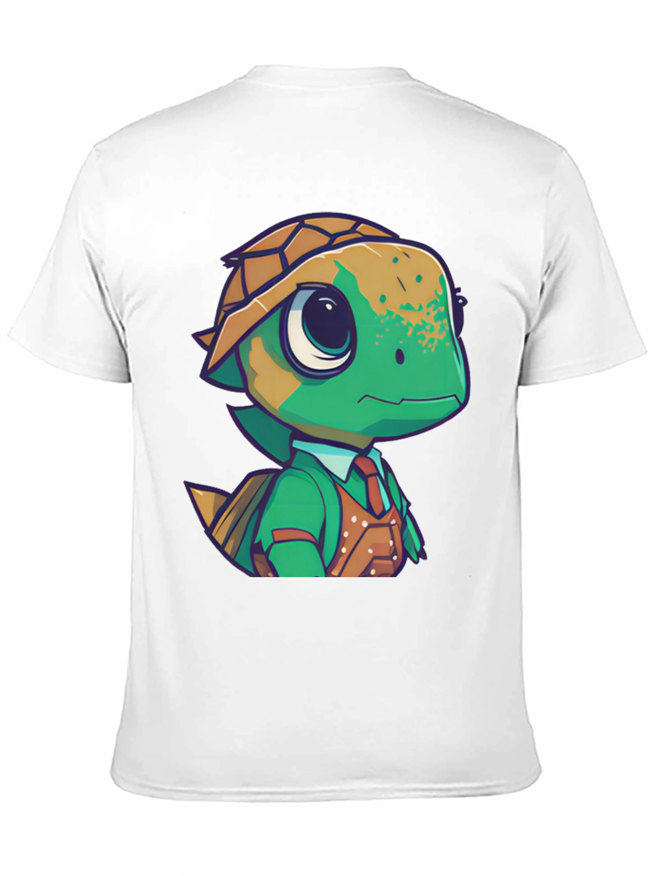 Cartoon Turtle in Suit Black T-Shirt