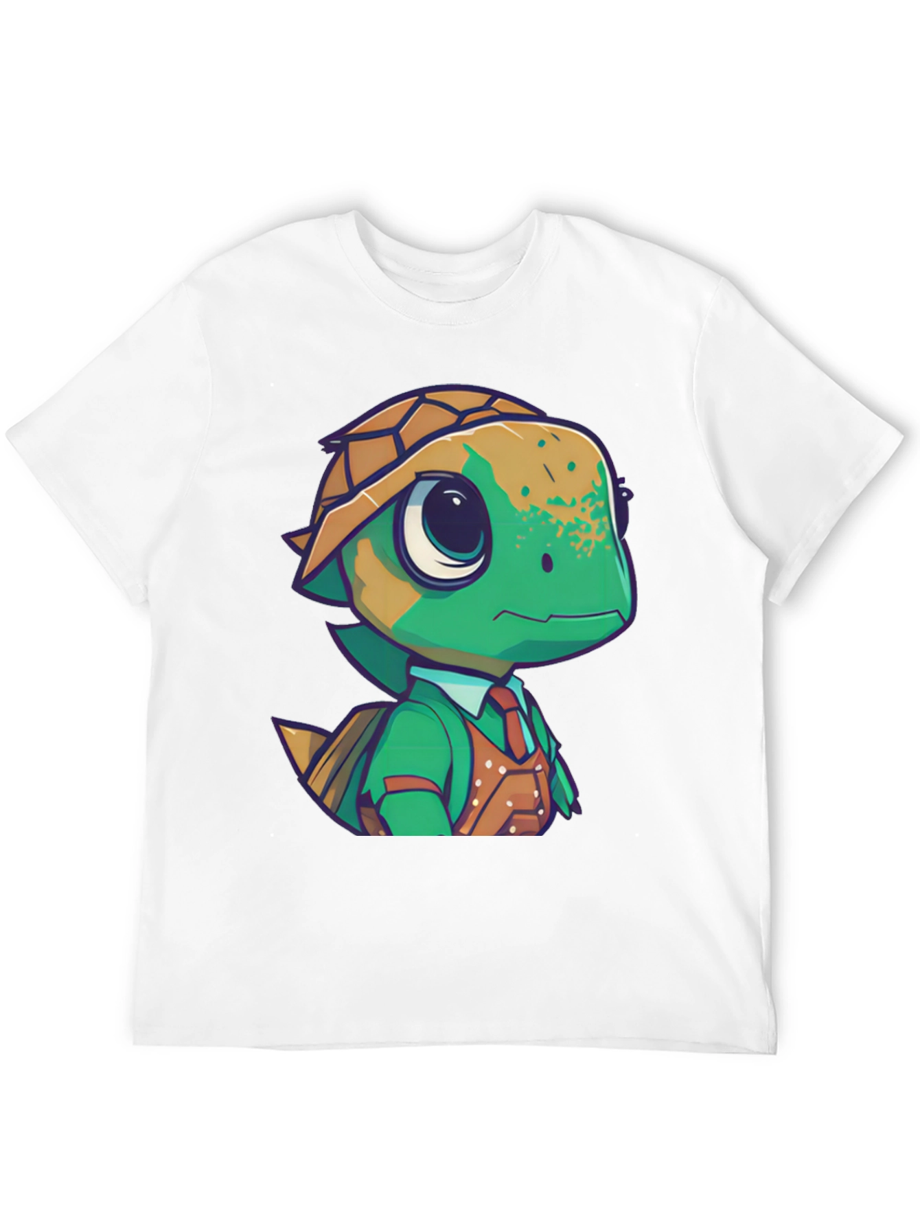 Cartoon Turtle in Suit Black T-Shirt