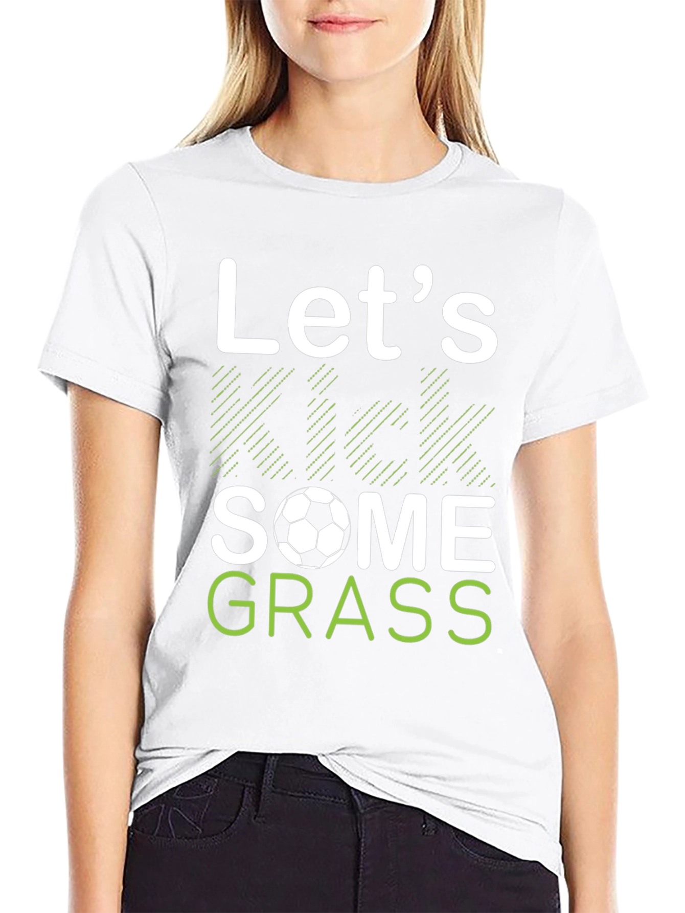 Lets Kick Some Grass Soccer T-Shirt