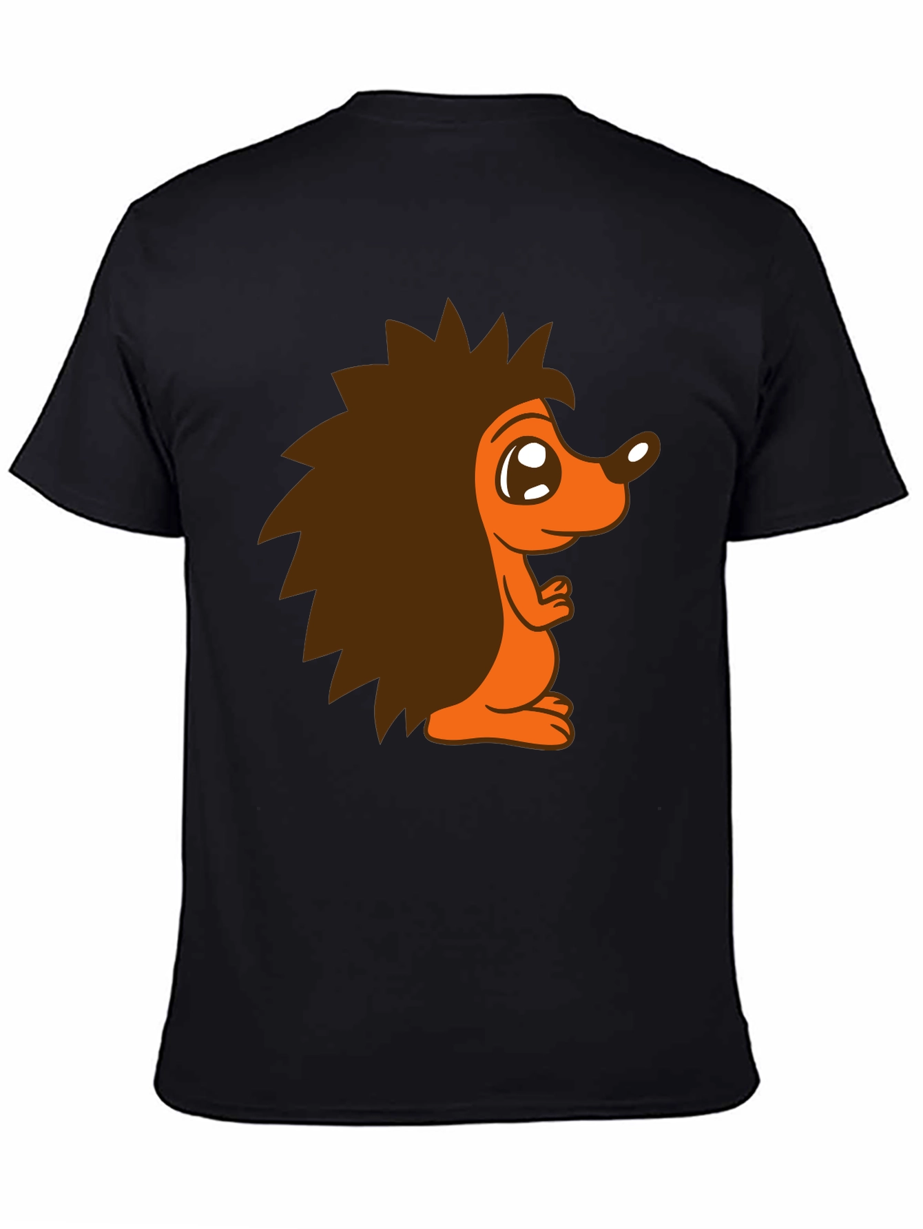 Cute Hedgehog Graphic T-Shirt - Black Cotton Tee