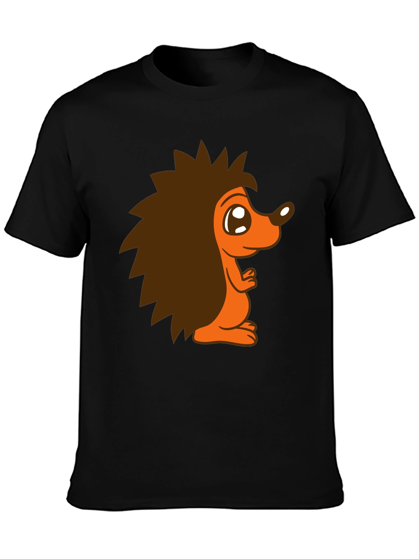 Cute Hedgehog Graphic T-Shirt - Black Cotton Tee