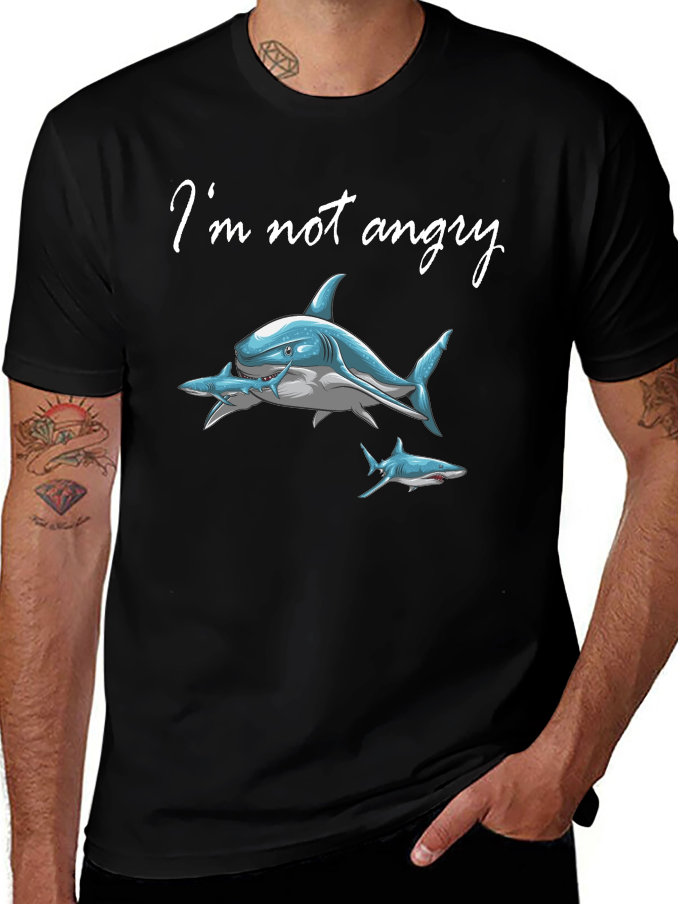 Im Not Angry Shark Graphic Tee
