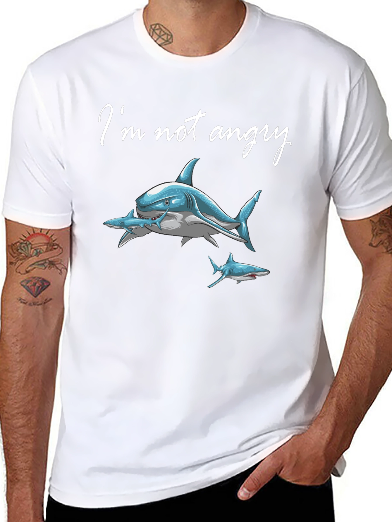 Im Not Angry Shark Graphic Tee