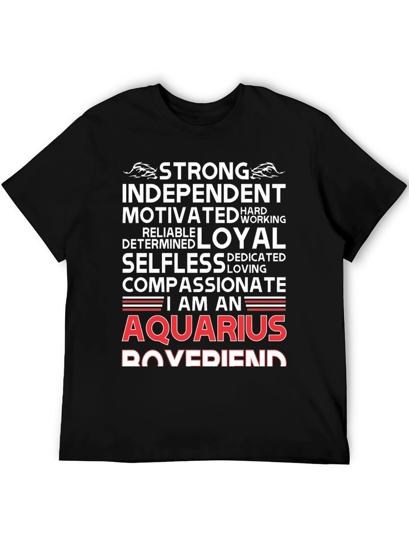 Aquarius Zodiac Sign T-Shirt - Strong Loyal Compassionate