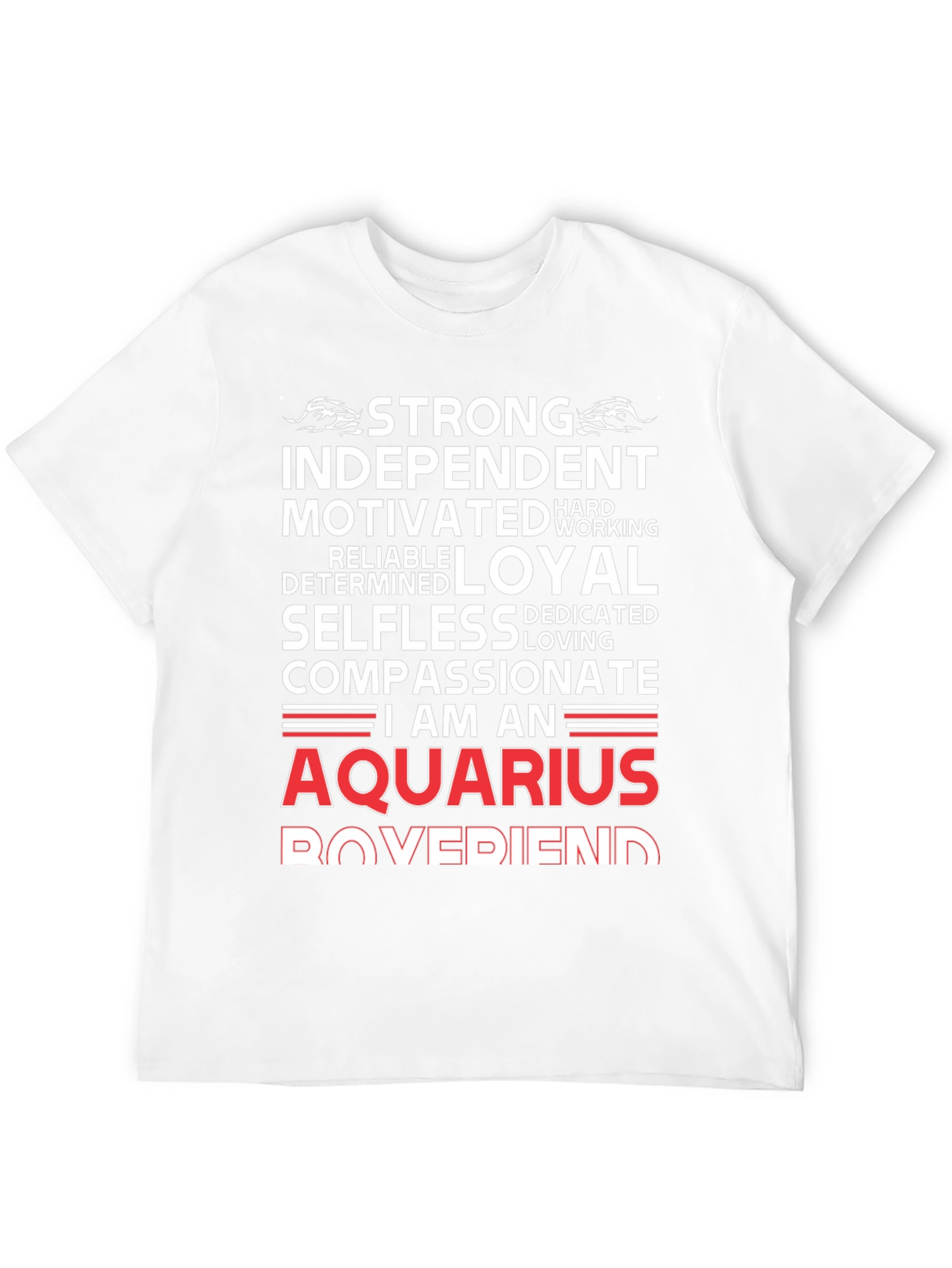 Aquarius Zodiac Sign T-Shirt - Strong Loyal Compassionate