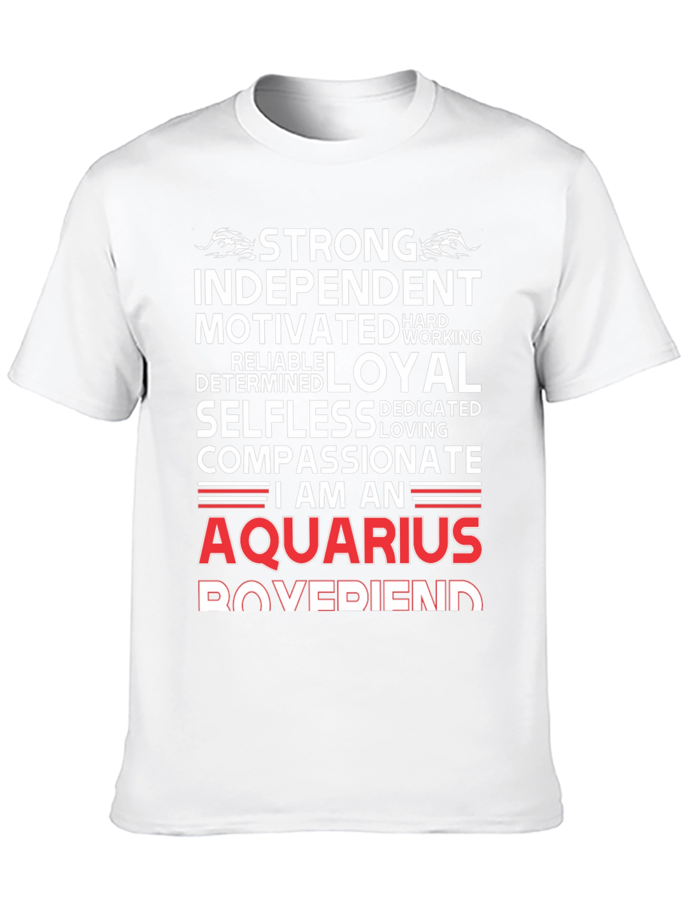 Aquarius Zodiac Sign T-Shirt - Strong Loyal Compassionate