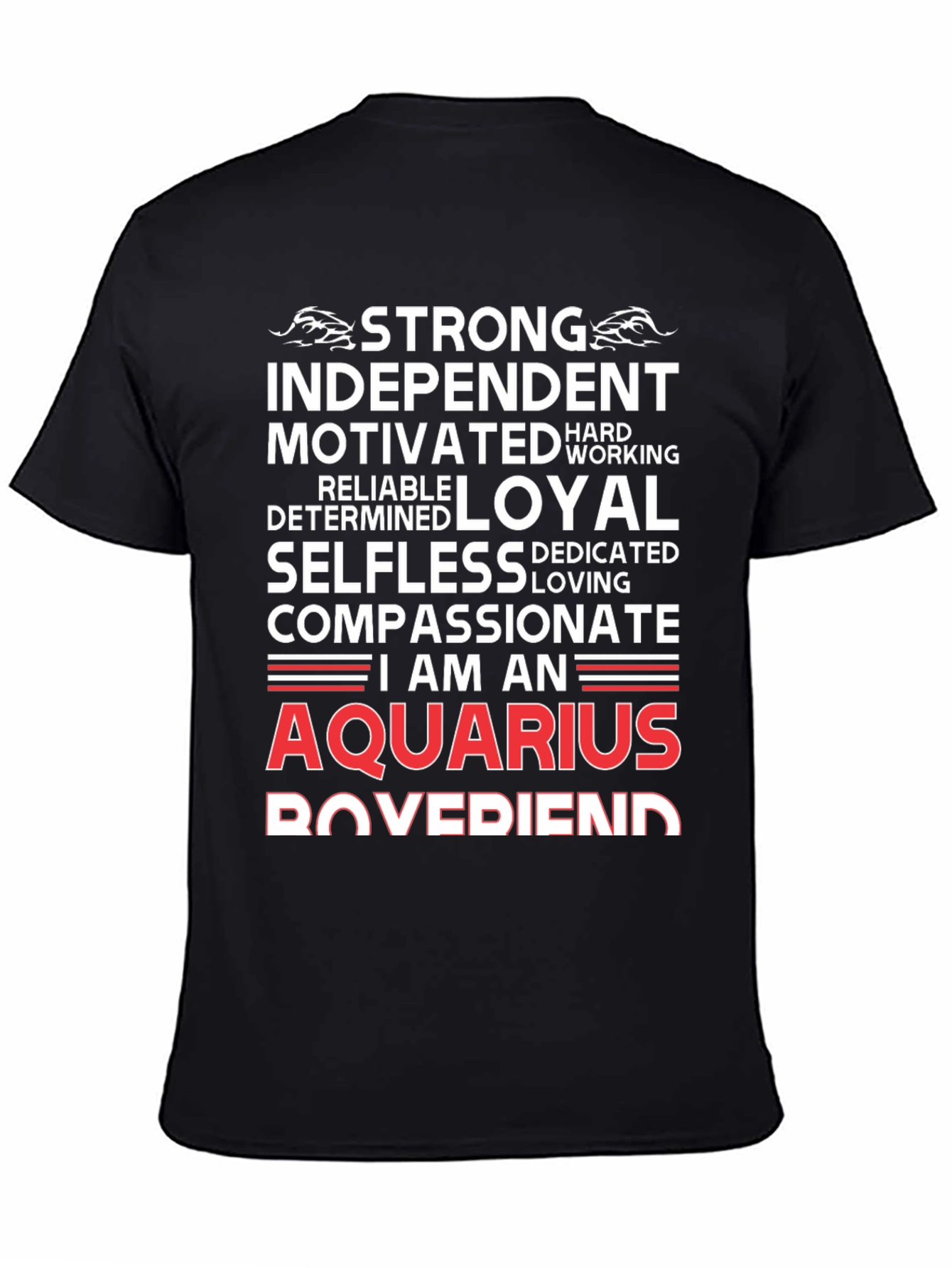 Aquarius Zodiac Sign T-Shirt - Strong Loyal Compassionate