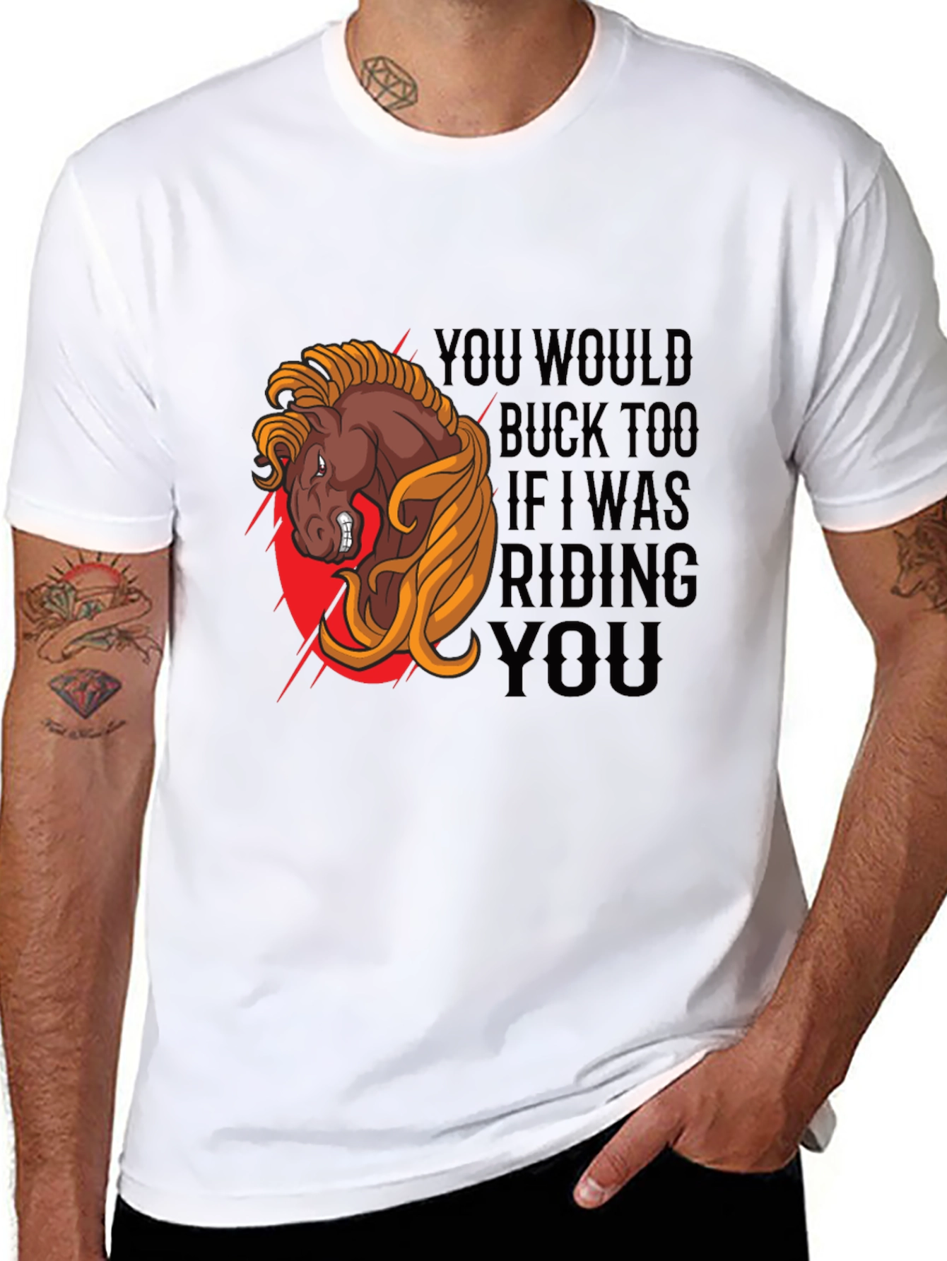Funny Horse Riding Graphic T-Shirt