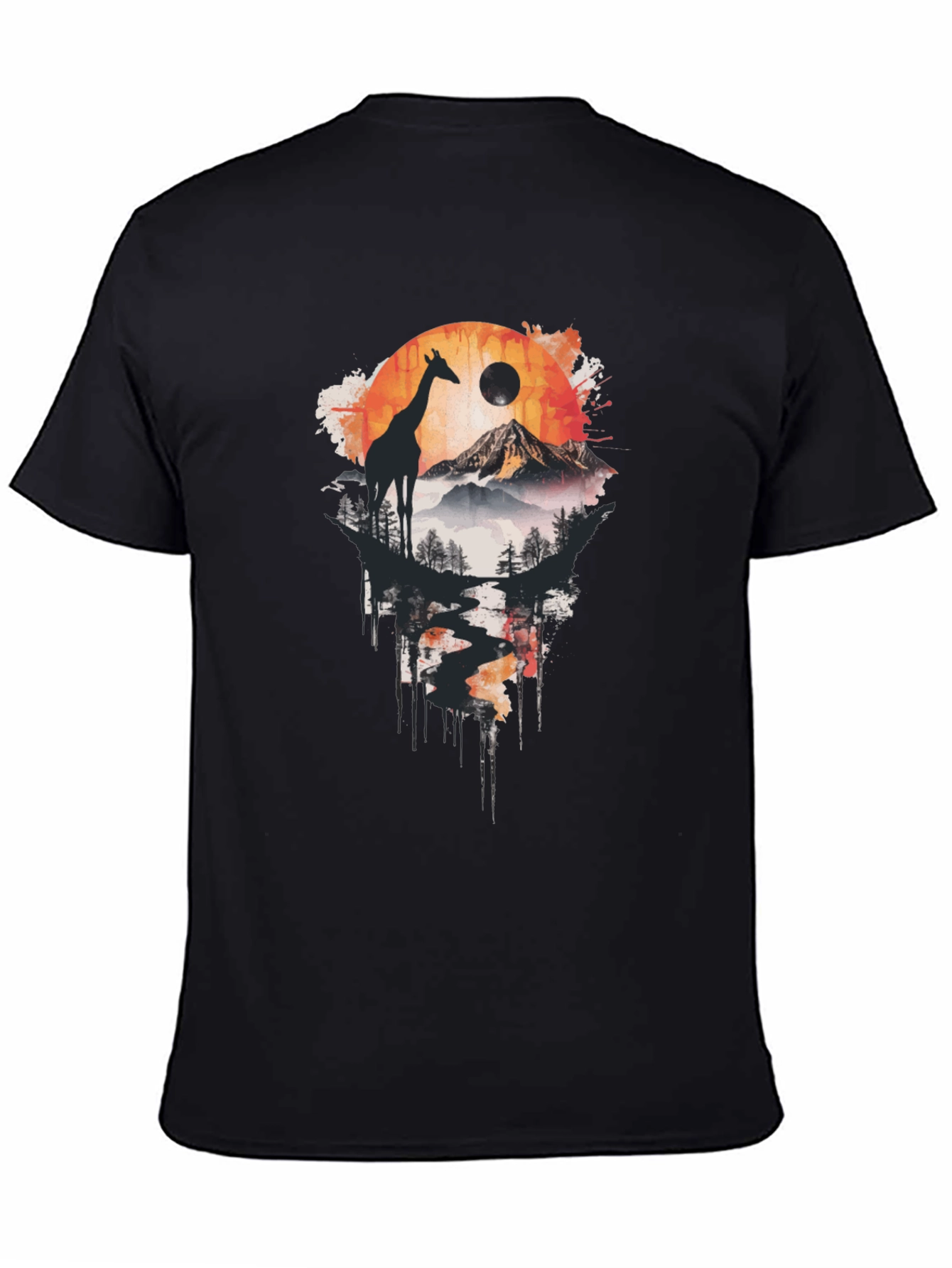 Giraffe Landscape Print T-Shirt