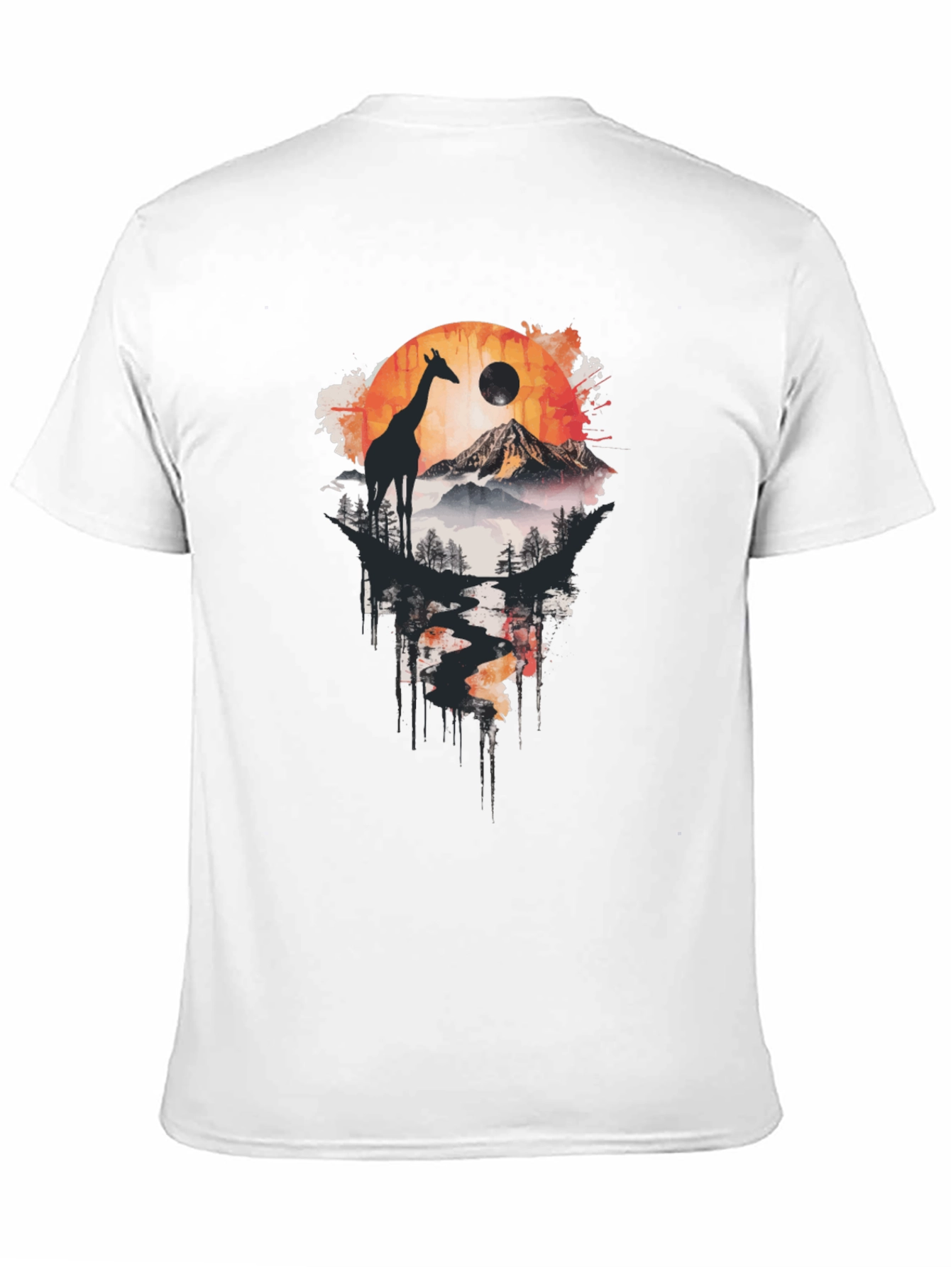 Giraffe Landscape Print T-Shirt