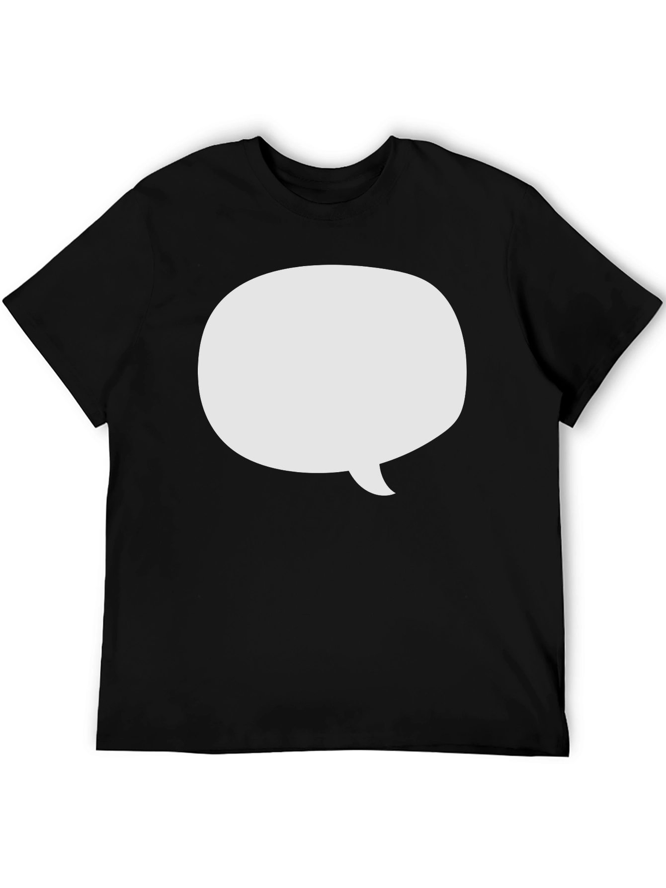 Black T-Shirt with White Speech Bubble