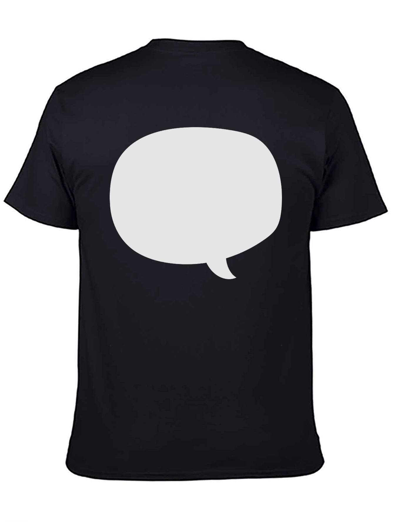 Black T-Shirt with White Speech Bubble