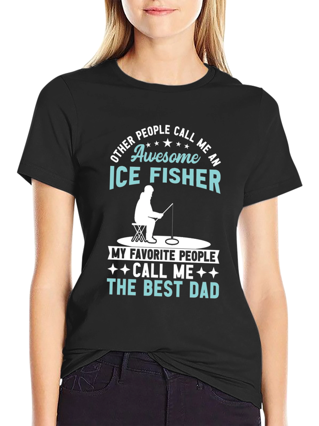 Awesome Ice Fisher Best Dad T-Shirt