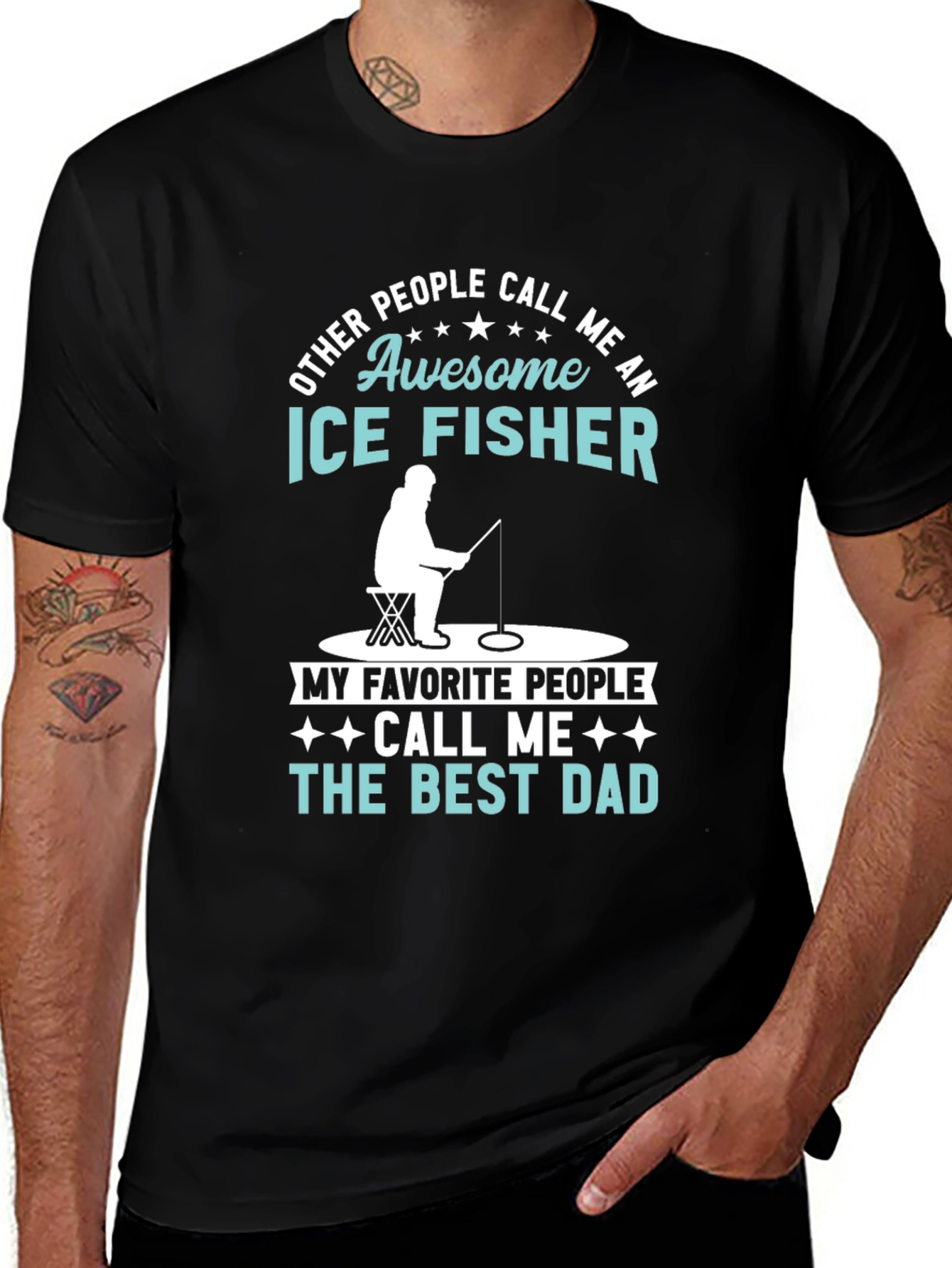 Awesome Ice Fisher Best Dad T-Shirt