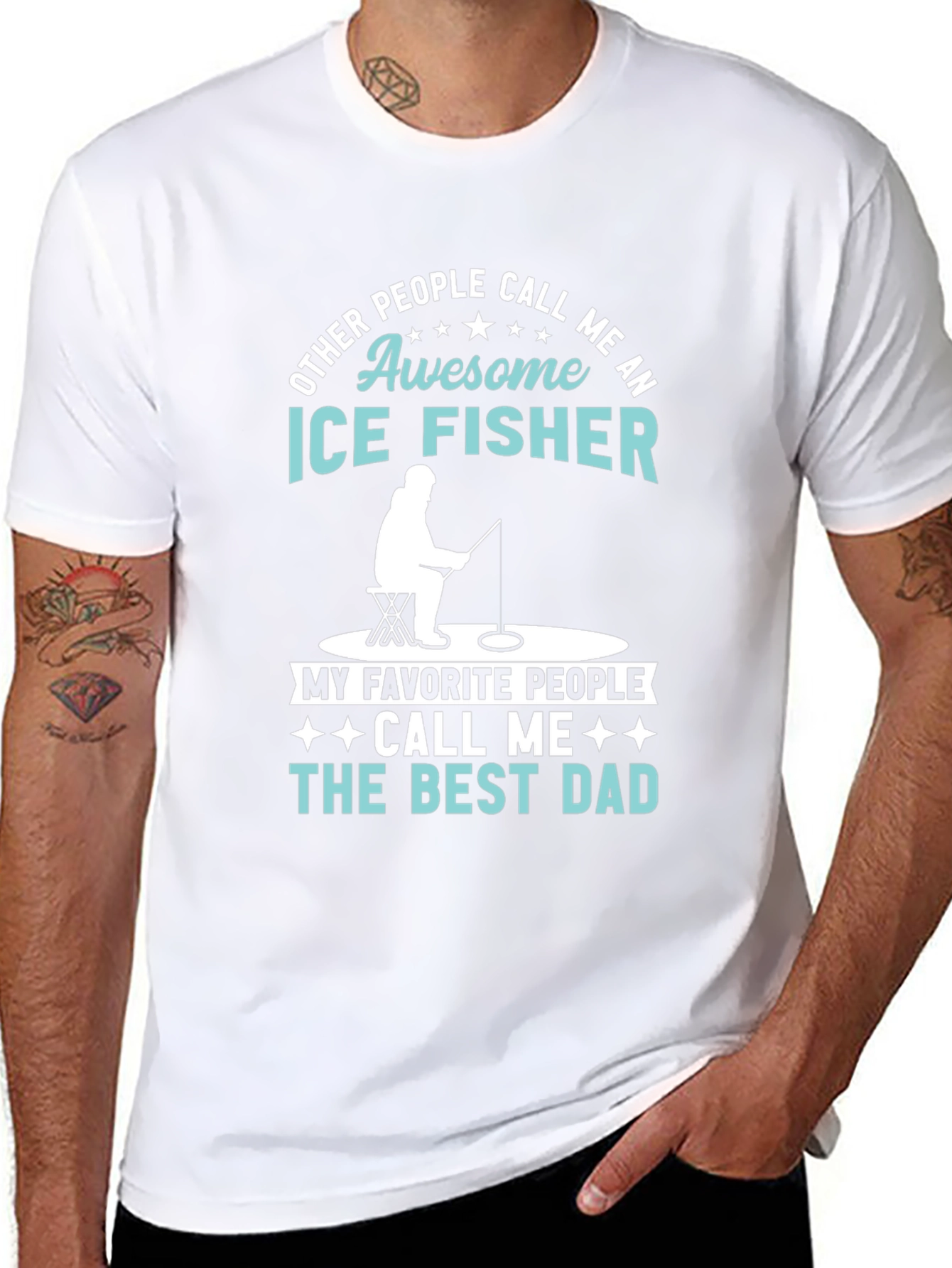 Awesome Ice Fisher Best Dad T-Shirt