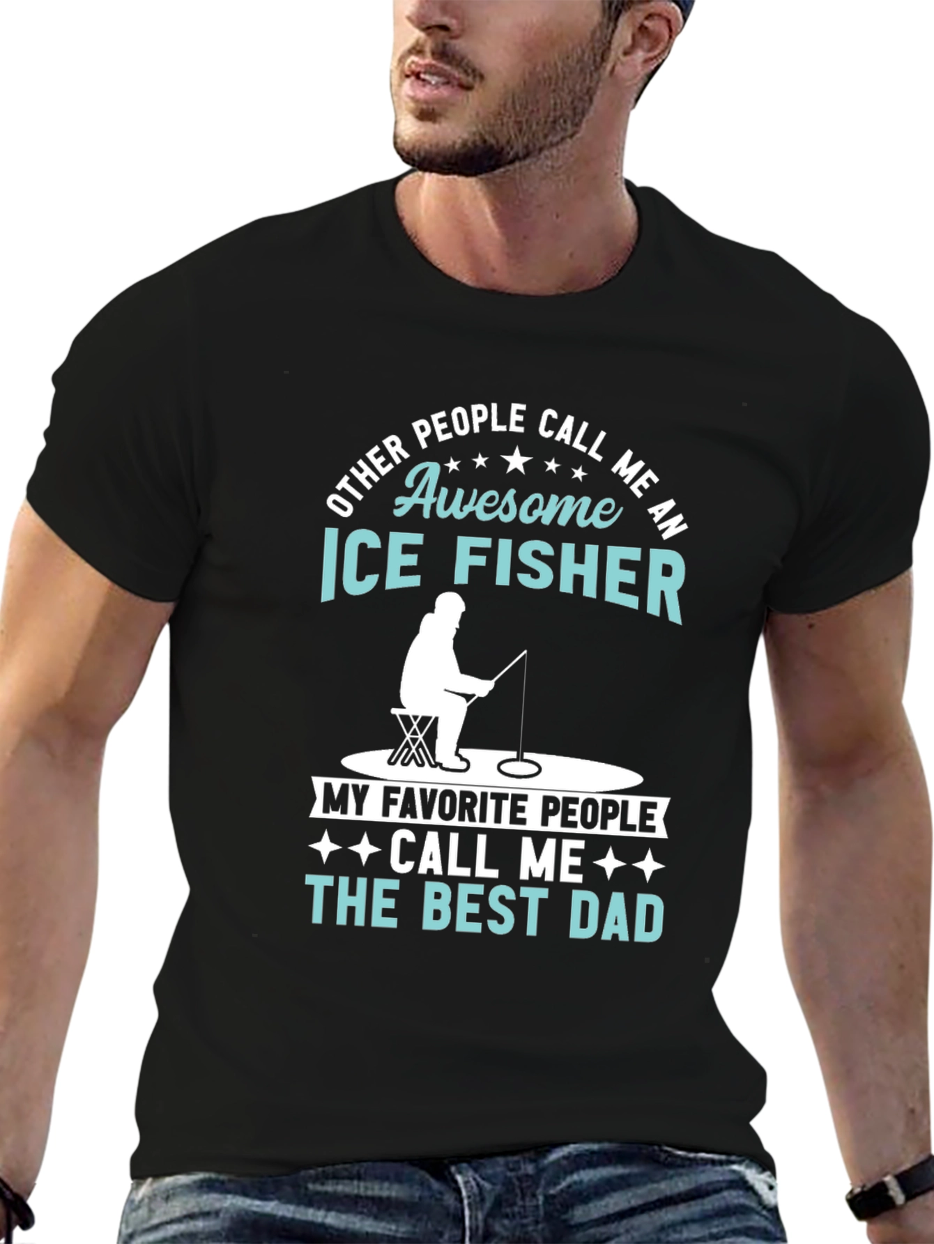 Awesome Ice Fisher Best Dad T-Shirt
