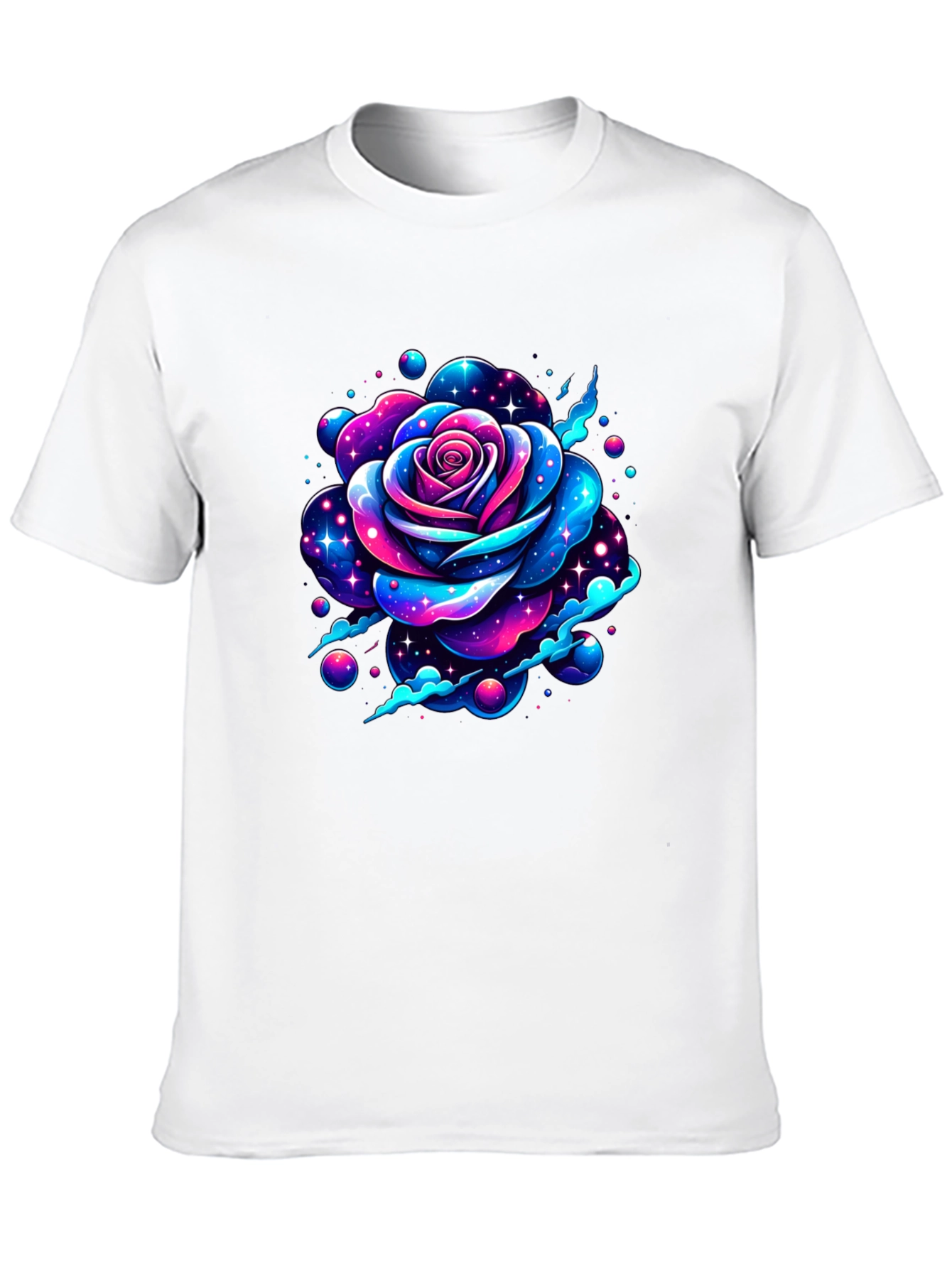 Galaxy Rose Graphic Black T-Shirt