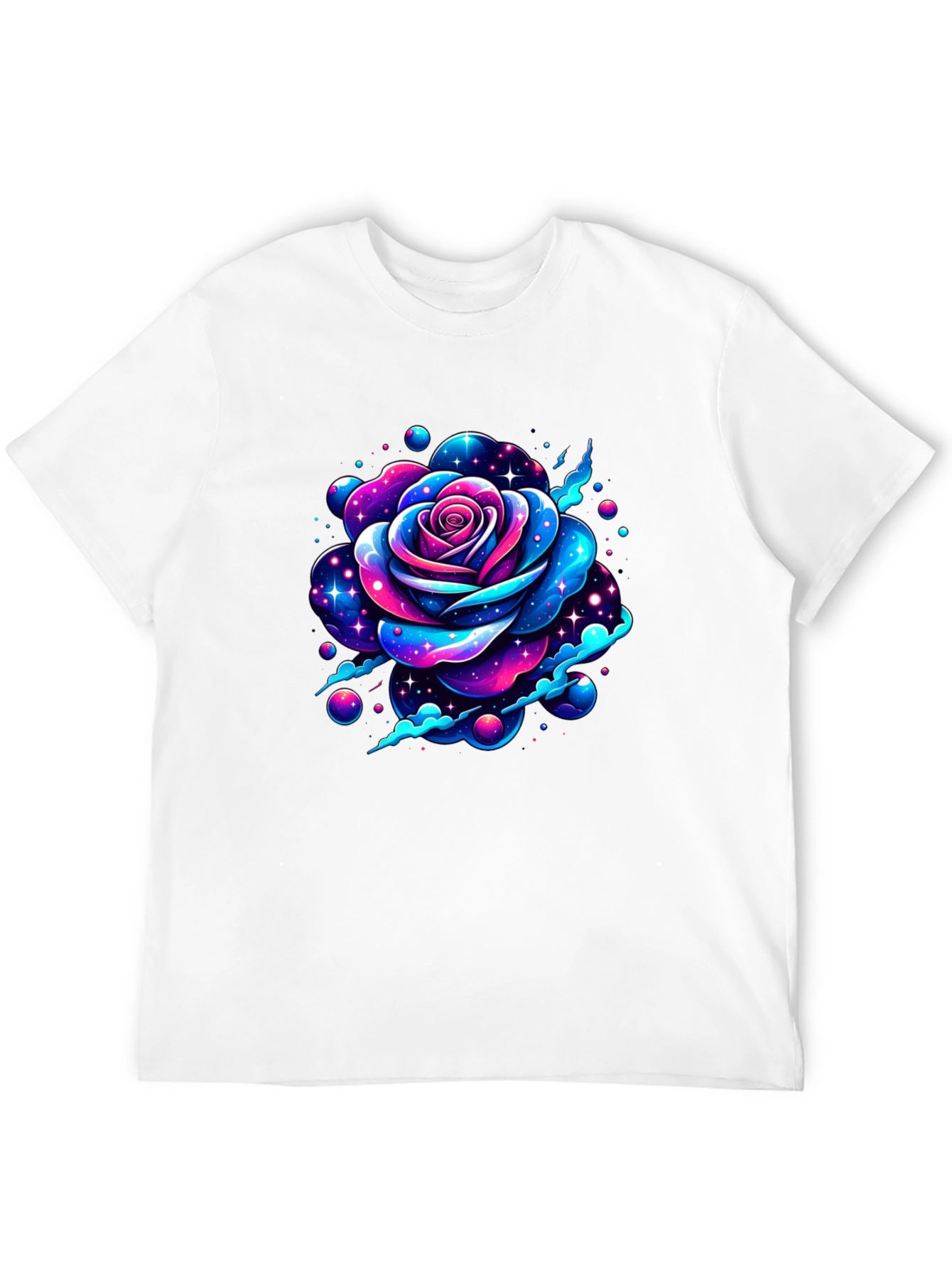 Galaxy Rose Graphic Black T-Shirt