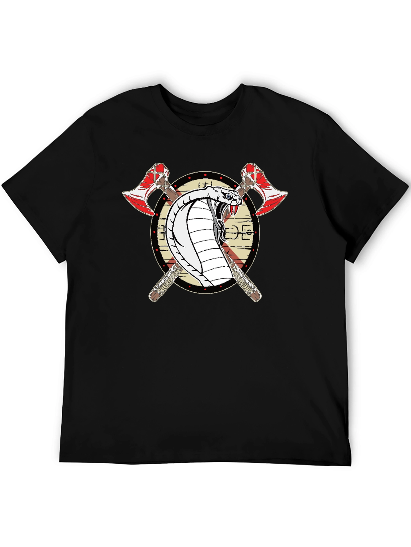 Cobra & Axes Black T-Shirt - Edgy Graphic Tee
