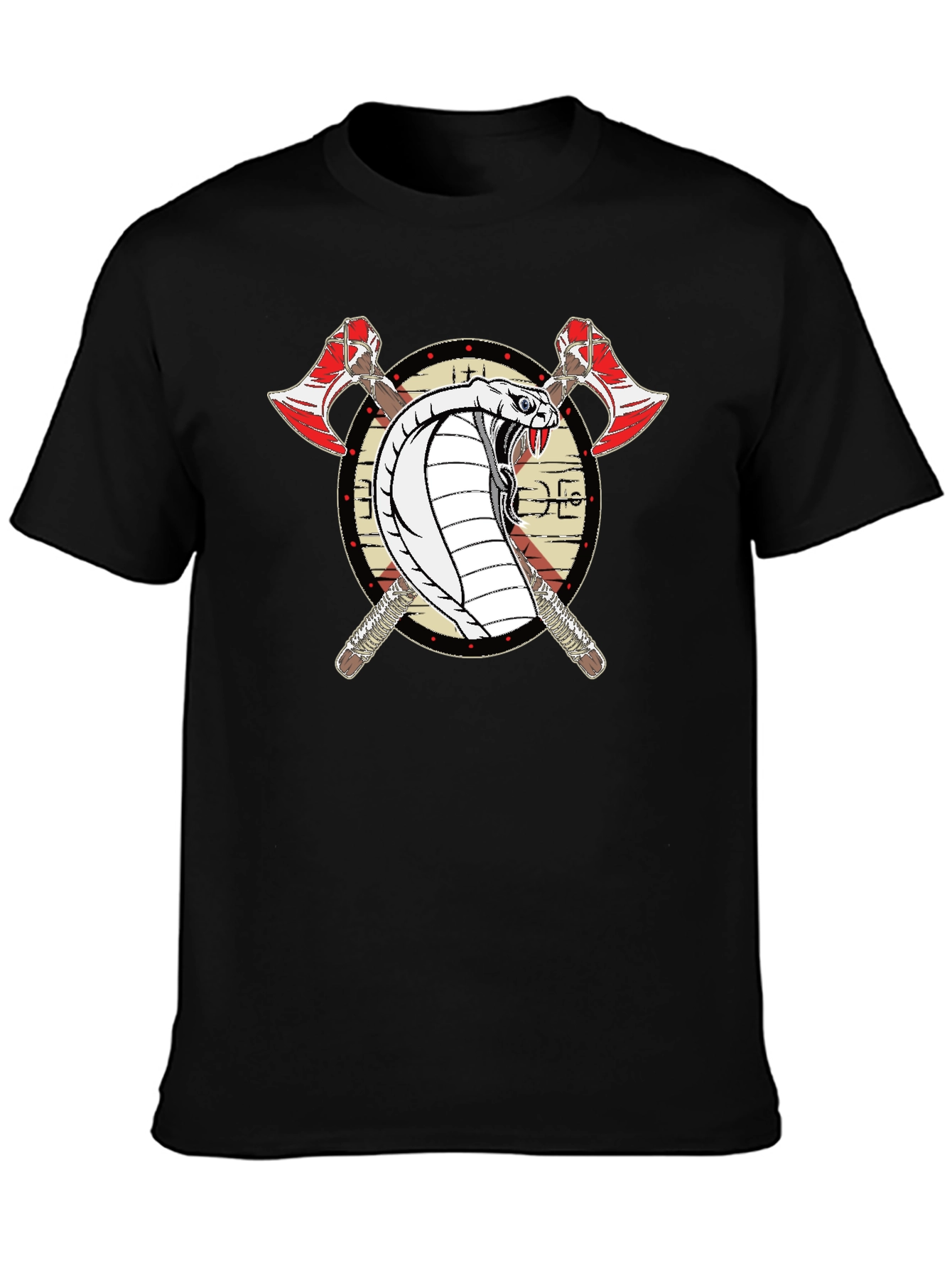 Cobra & Axes Black T-Shirt - Edgy Graphic Tee