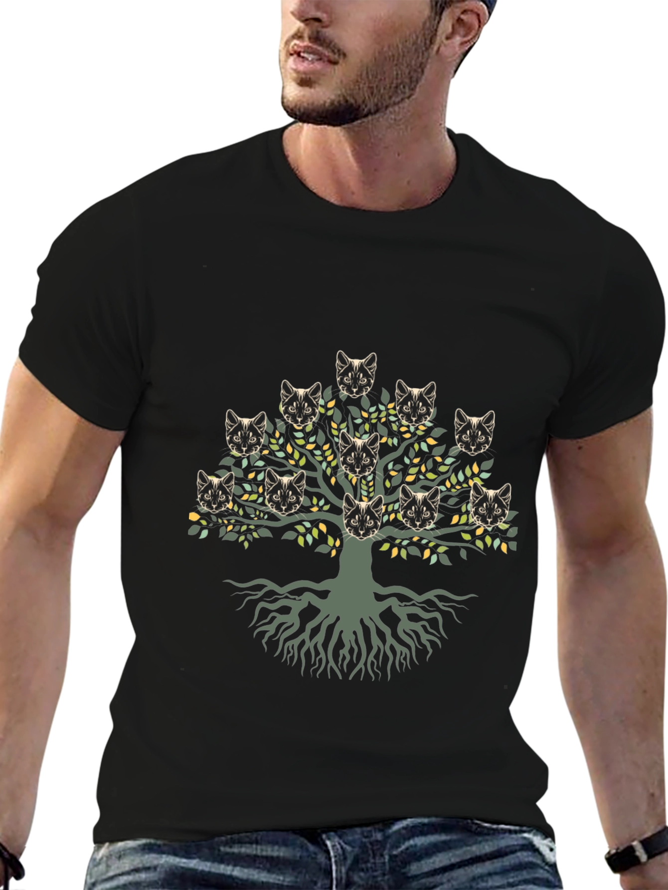 Cat Family Tree T-Shirt - Unique Graphic Tee