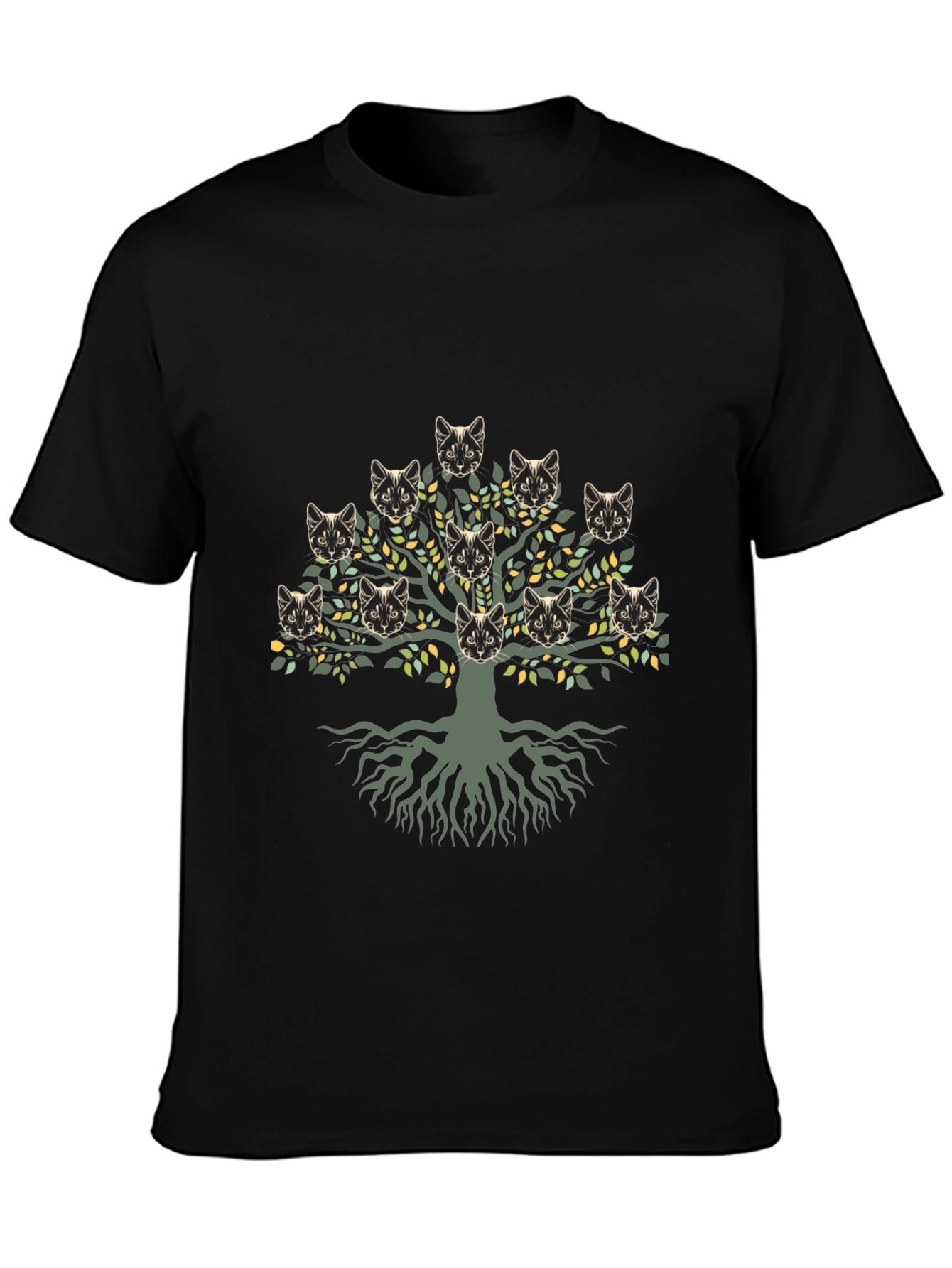 Cat Family Tree T-Shirt - Unique Graphic Tee