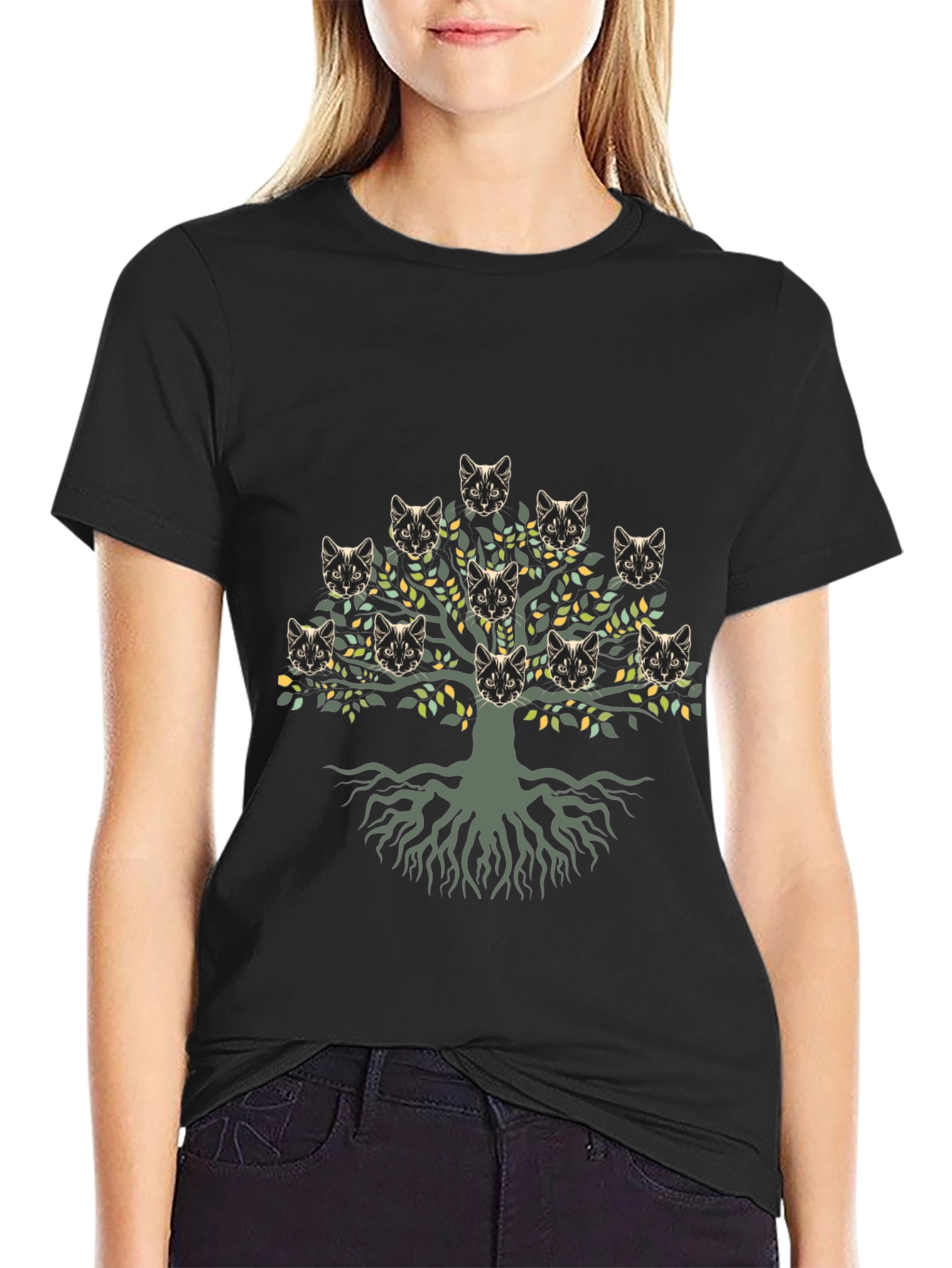 Cat Family Tree T-Shirt - Unique Graphic Tee