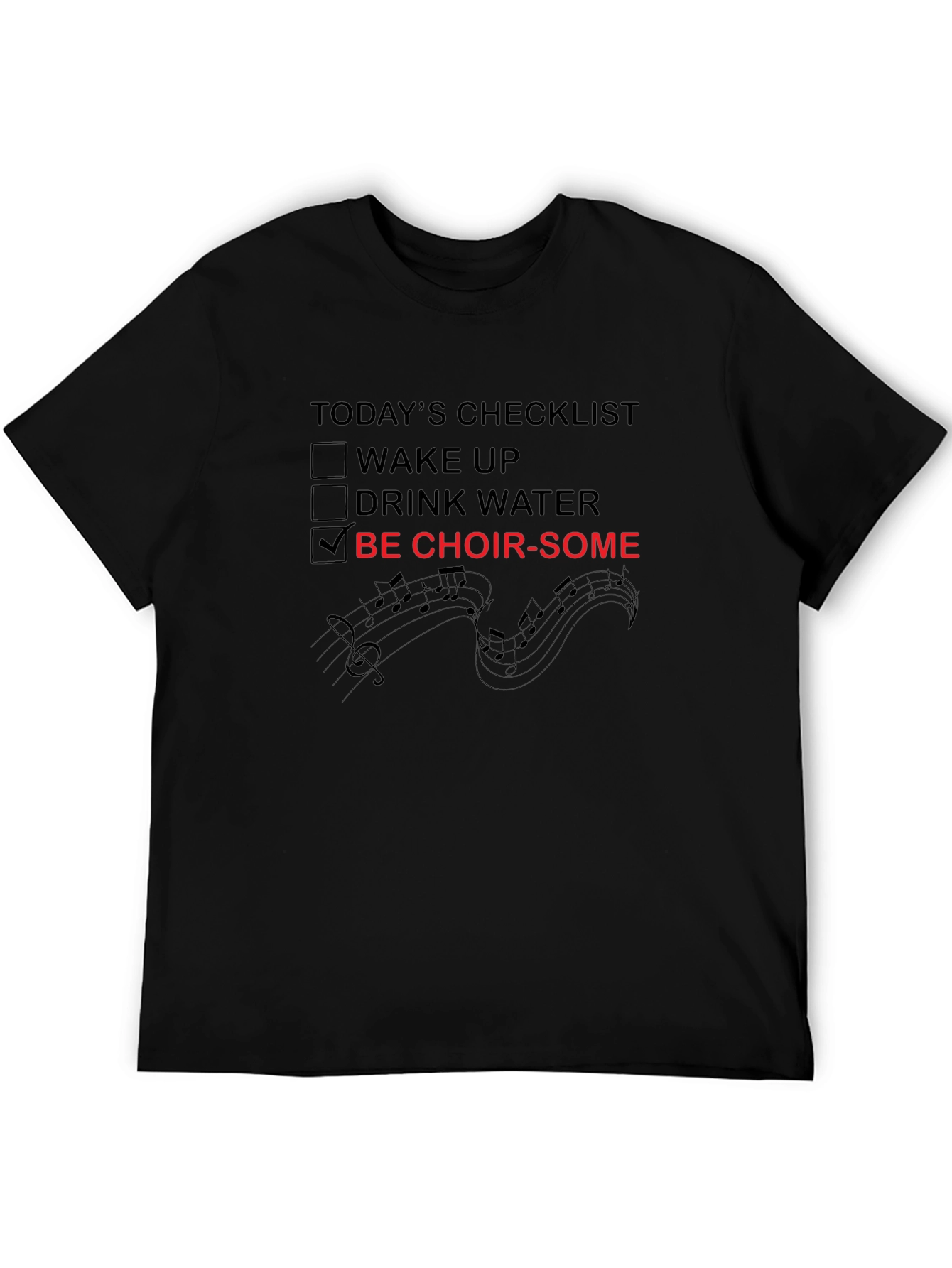 Choir-some Checklist Black T-Shirt