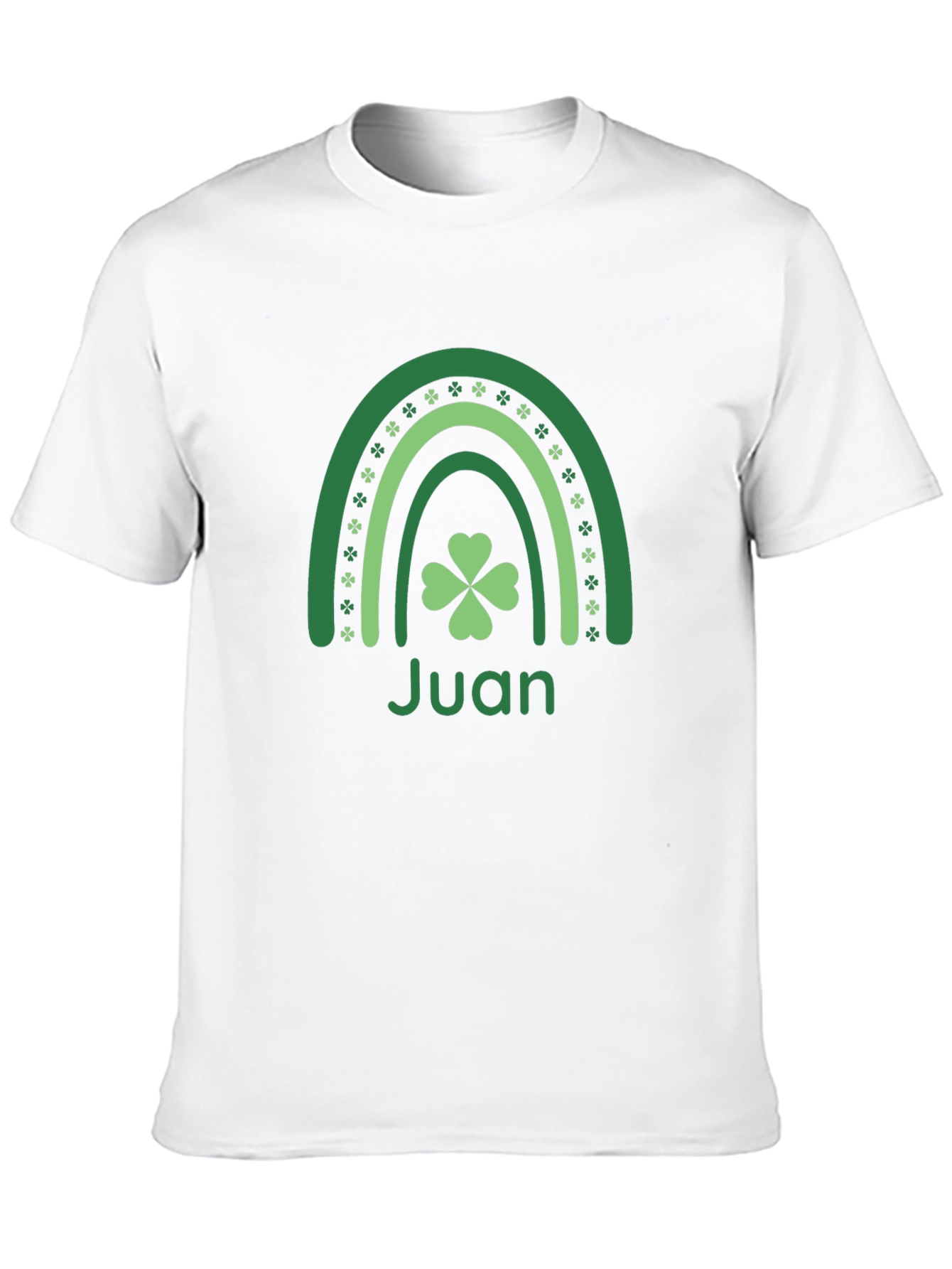 St. Patricks Day Rainbow Clover Personalized Mens T-Shirt