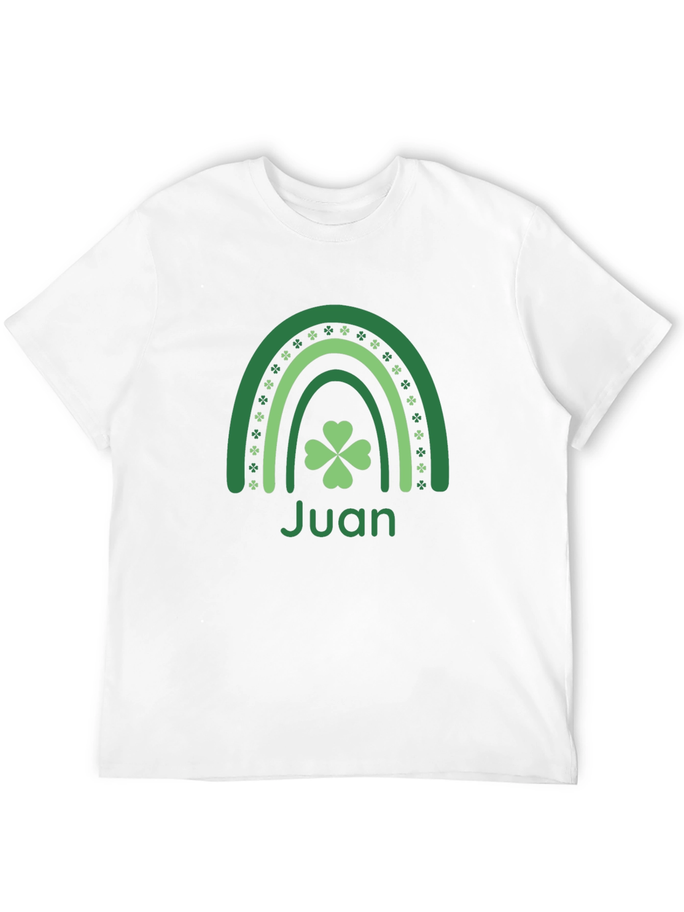 St. Patricks Day Rainbow Clover Personalized Mens T-Shirt