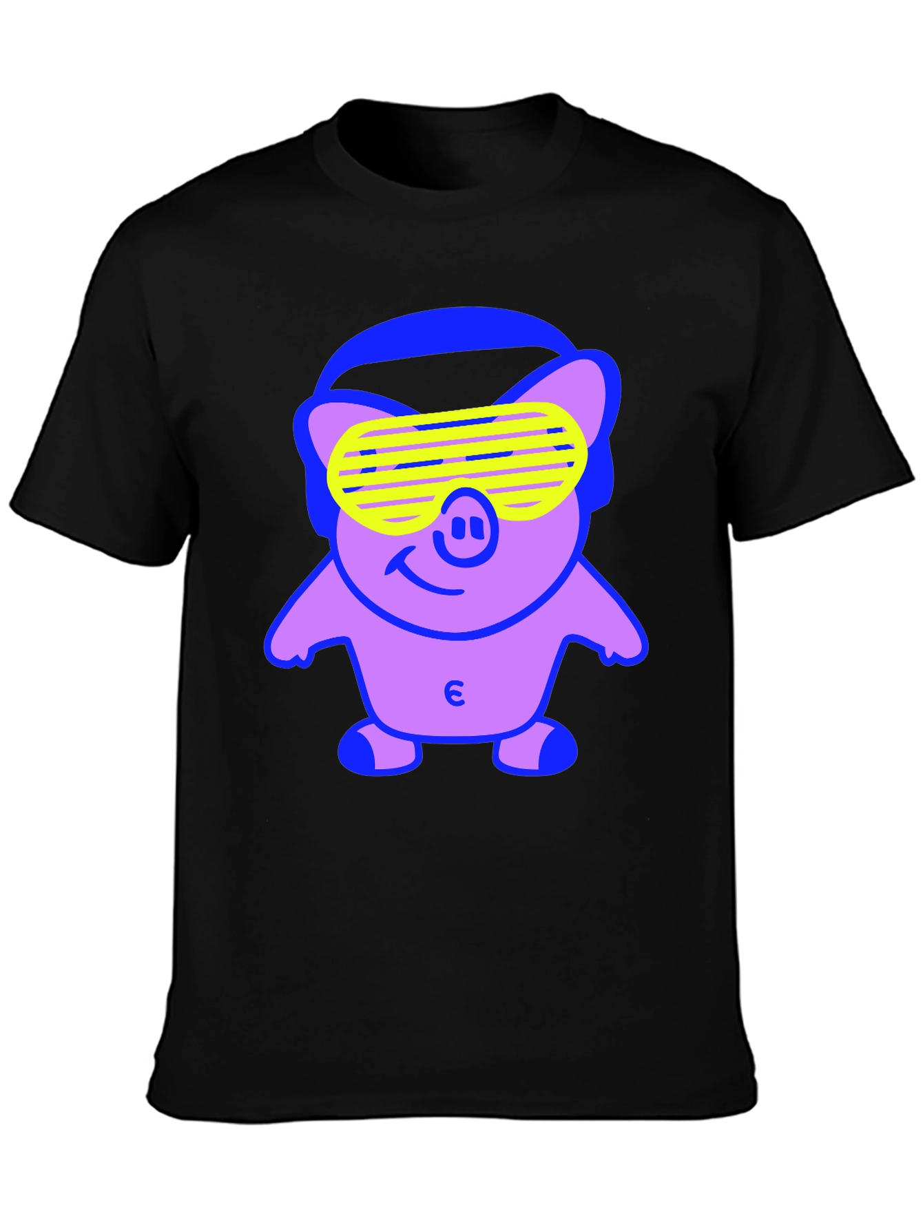 Cool Pig Graphic Tee - Black Cotton Blend
