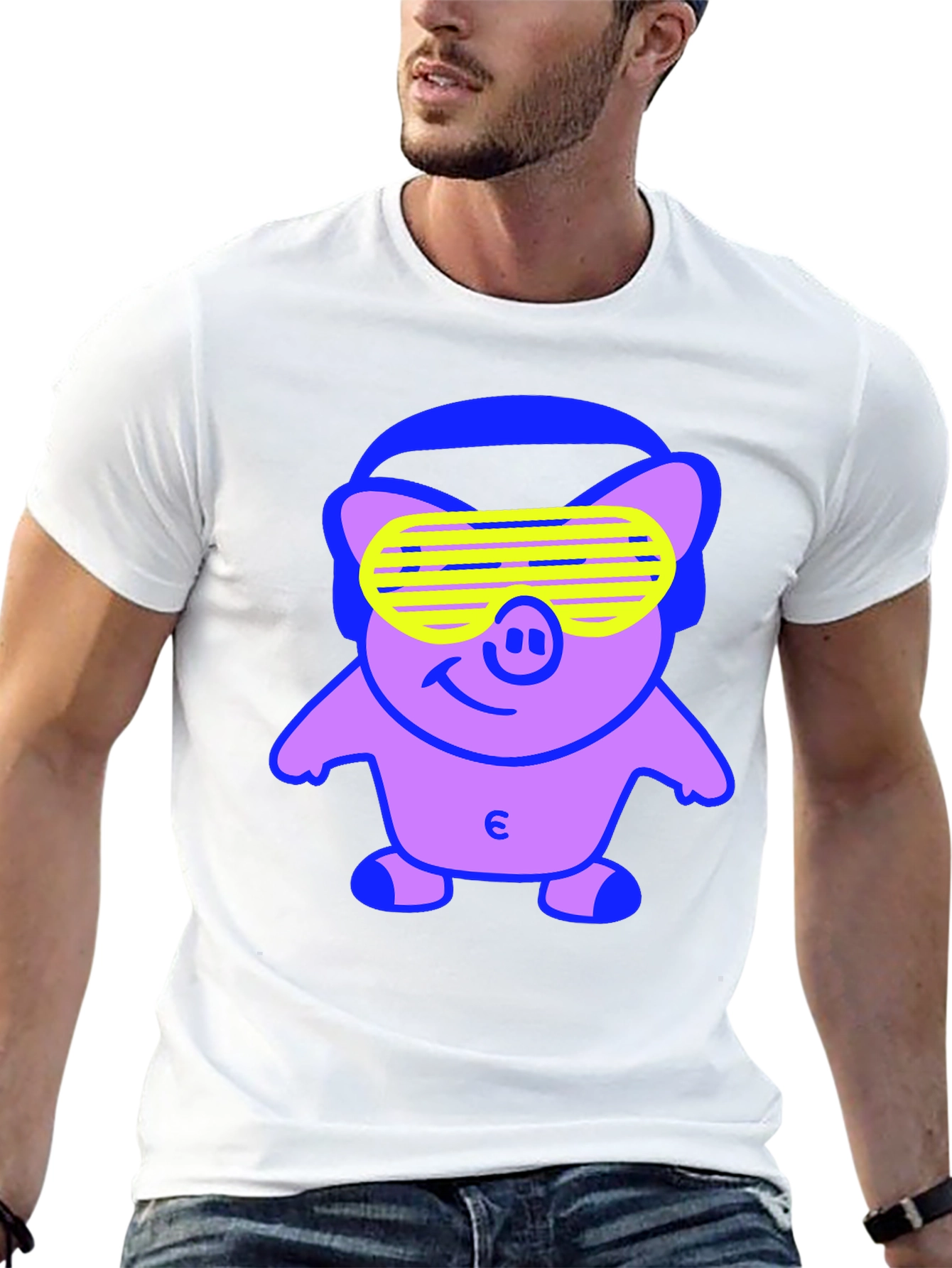 Cool Pig Graphic Tee - Black Cotton Blend