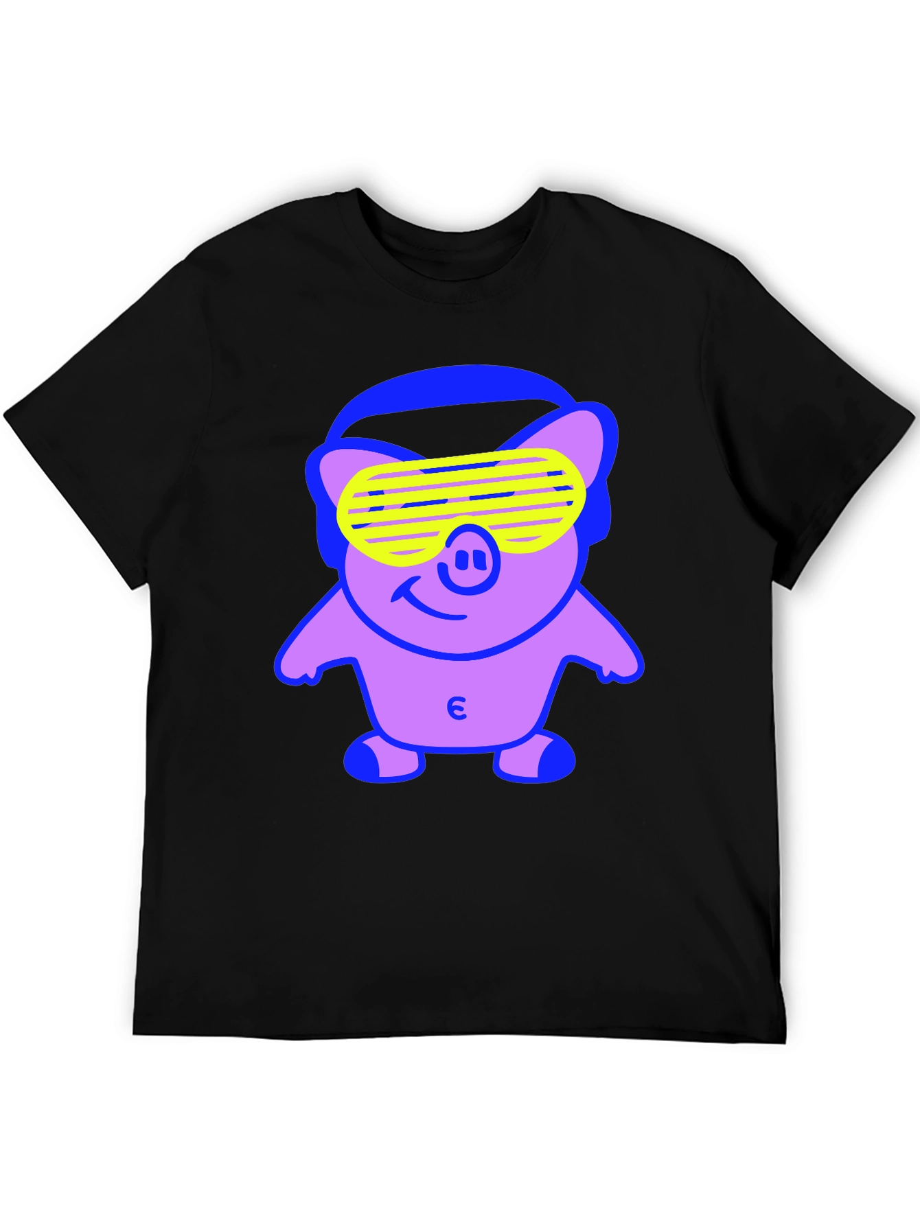 Cool Pig Graphic Tee - Black Cotton Blend