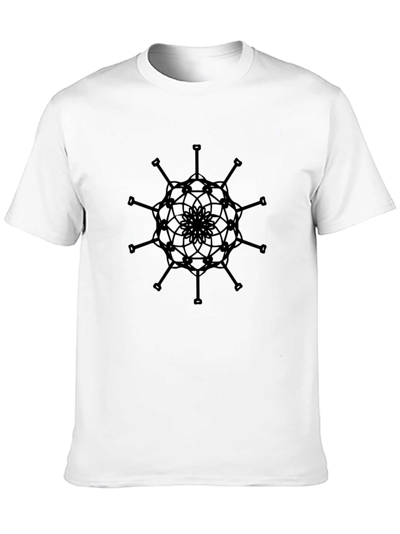 Mens Black T-Shirt with Abstract Mandala Design